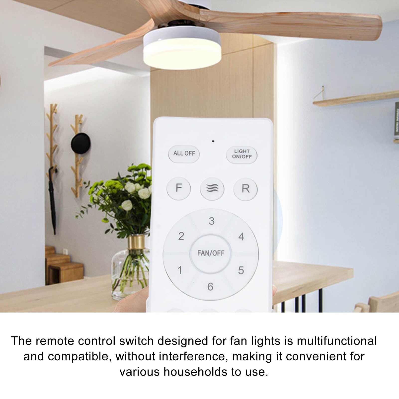Zerodis Deckenlüfter Wireless Fernbedienungskit Universal Ersatzsystem mit Langfristigem Signal 6-Speed-Timer Langlebiger ABS-Build für die Installation der Heimatvermittlung