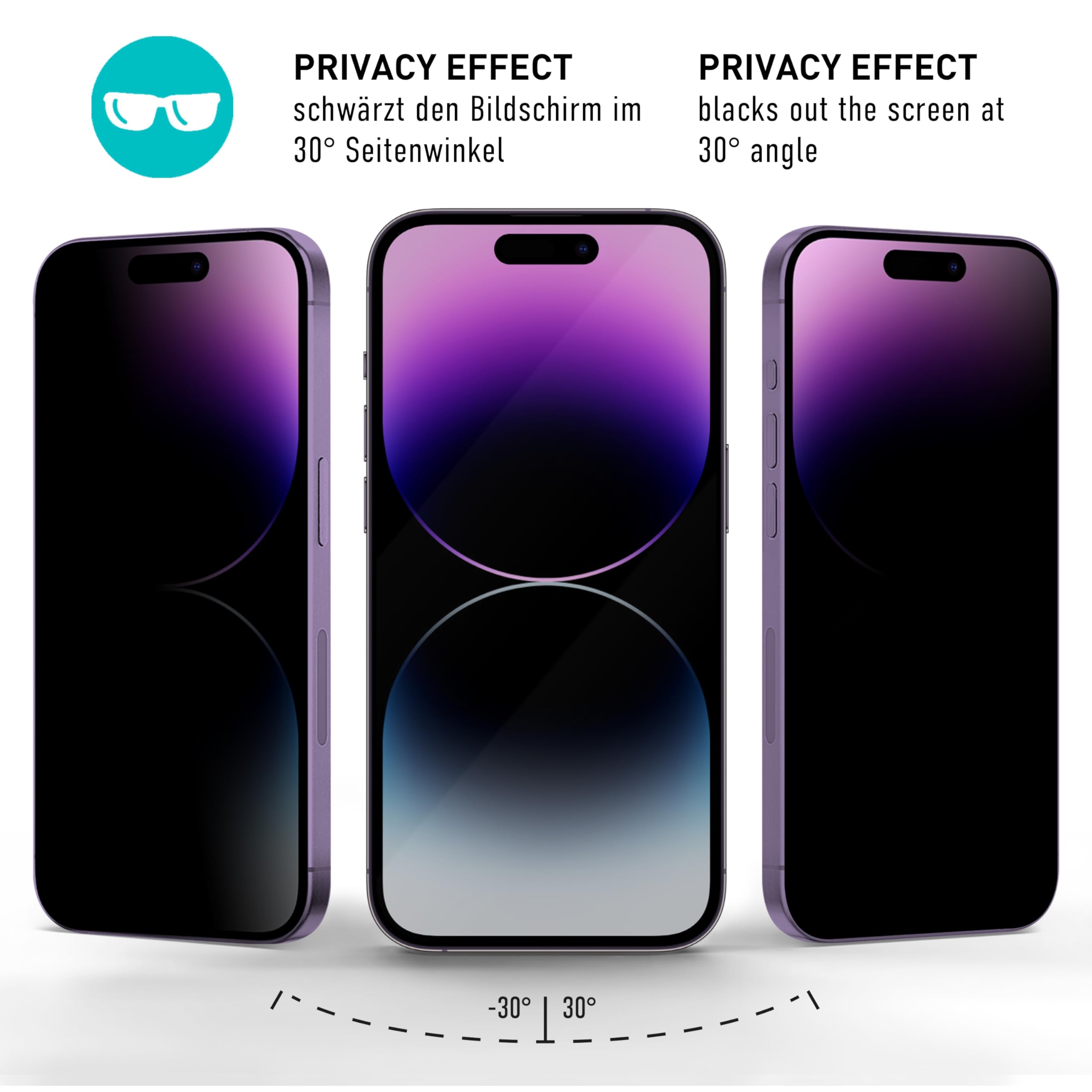 Smartect Privacy Schutzglas Für IPhone 16e [2 Stück] – 9H Härte, Blendschutz, Inkl. Positionierhilfe & Reinigungsset
