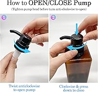 Vista 3 de 12 Pack Shampoo and Conditioner Dispenser Bottles, 8 Pack 22 Oz and 4 Pack 8 Oz Refillable Square Plastic Pump Bottles, Shower Soap Dispenser for