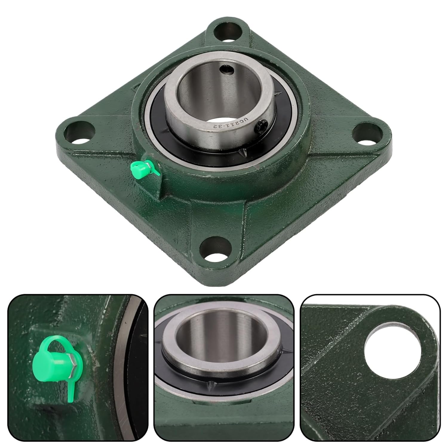 findmall UCF211-32 Pillow Block Bearing Units - 2" Bore Self-Aligning Cast Iron Bearings, Industrial Mounted Units 2Pcs