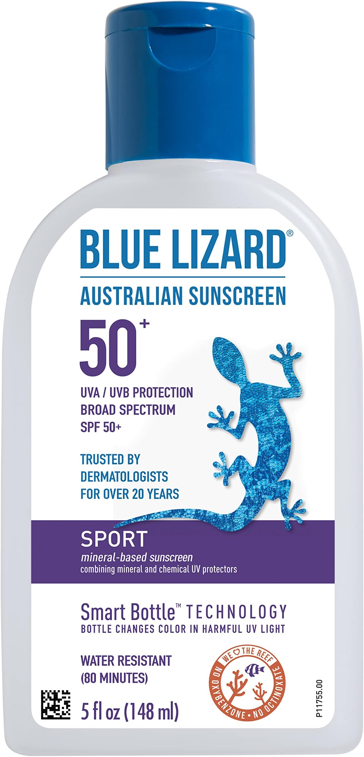 BLUE LIZARD Sport Mineral-Based Sunscreen Lotion - SPF 50+ - 5 oz