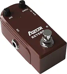 AZOR Pedal de efeito de guitarra AP311 Spring Reverb com capa de liga de alumínio True Bypass