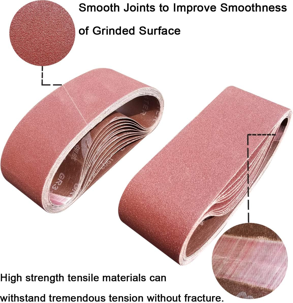 SACKORANGE 20 PCS 3 x 18 Inch Sanding Belts | 120 Grit Aluminum Oxide Sanding Belt | Premium Sandpaper for Portable Belt Sander – 20 Pack