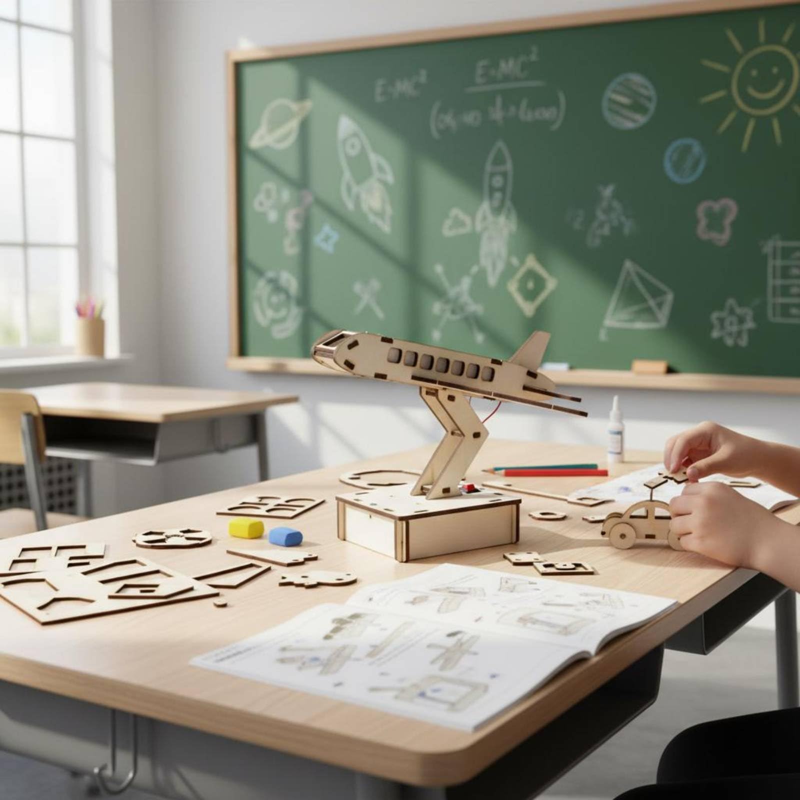 MagiDeal Modello Aereo in Legno Kit Modello Aereo Set Assemblaggio Giocattolo Educativo Progetto Scientifico Pezzi Tagliati con Precisione Montaggio Pulito
