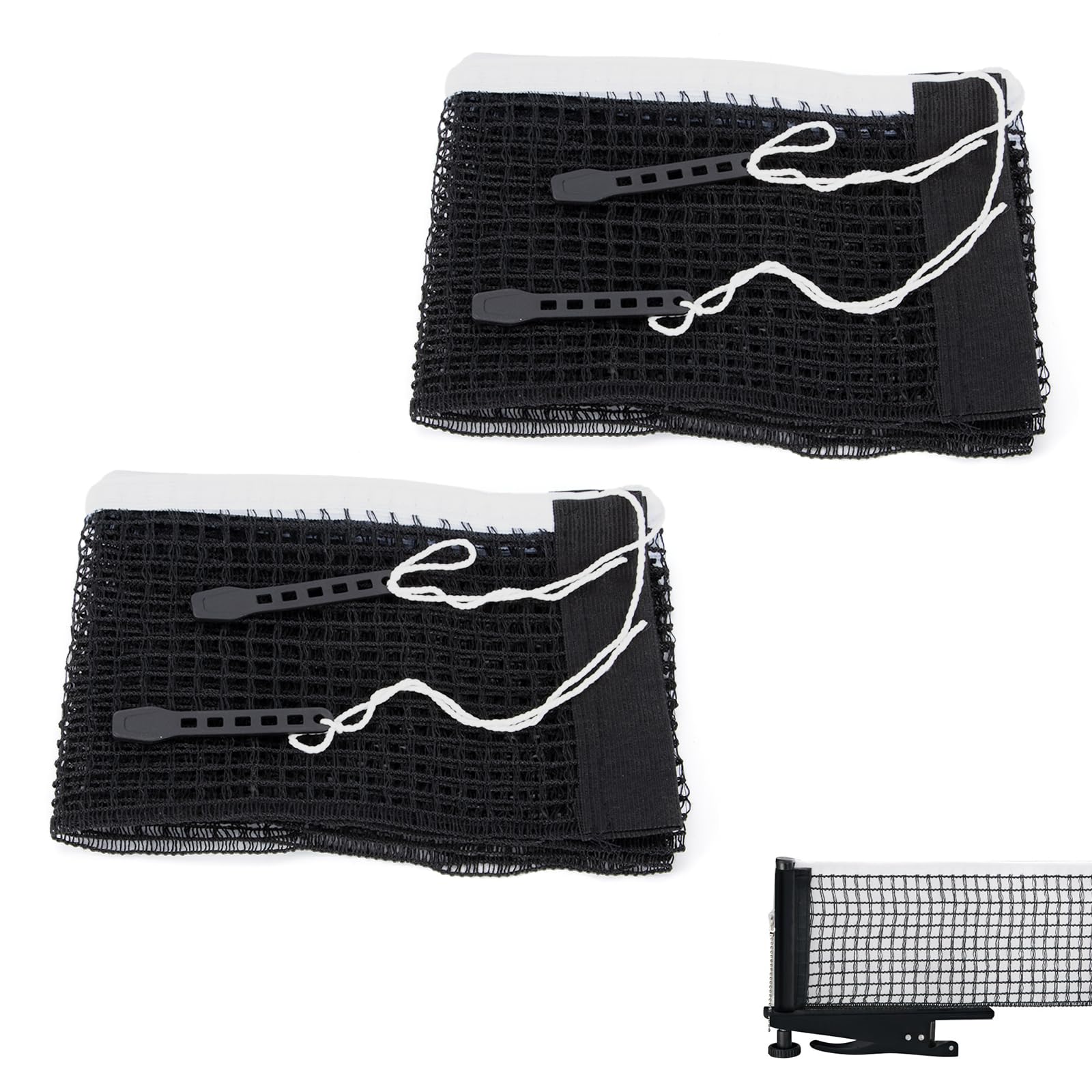 Vekniqo Ping Pong Net Replacement Compatible with Kettler Ping Pong Table-Nylon, Portable and Easy Setup,2 Pack,71"