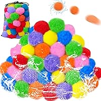 Vista 1 de 100 bolas reutilizables para salpicaduras de agua, globos suaves de 2.4 pulgadas, bolas de nieve falsas para niños, juegos de lucha de agua al aire