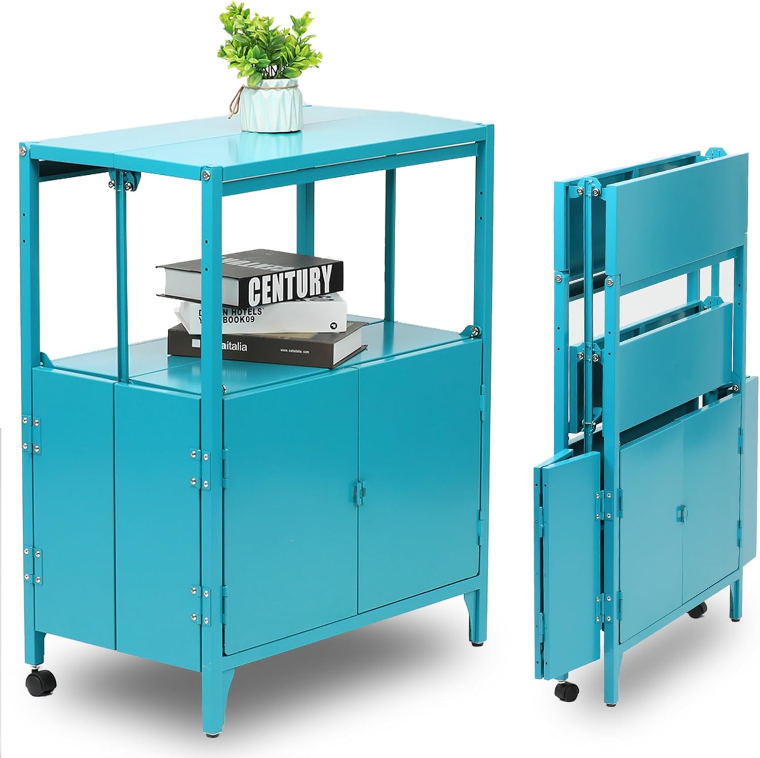 STSDOHAB Metal Storage Folding with Wheels