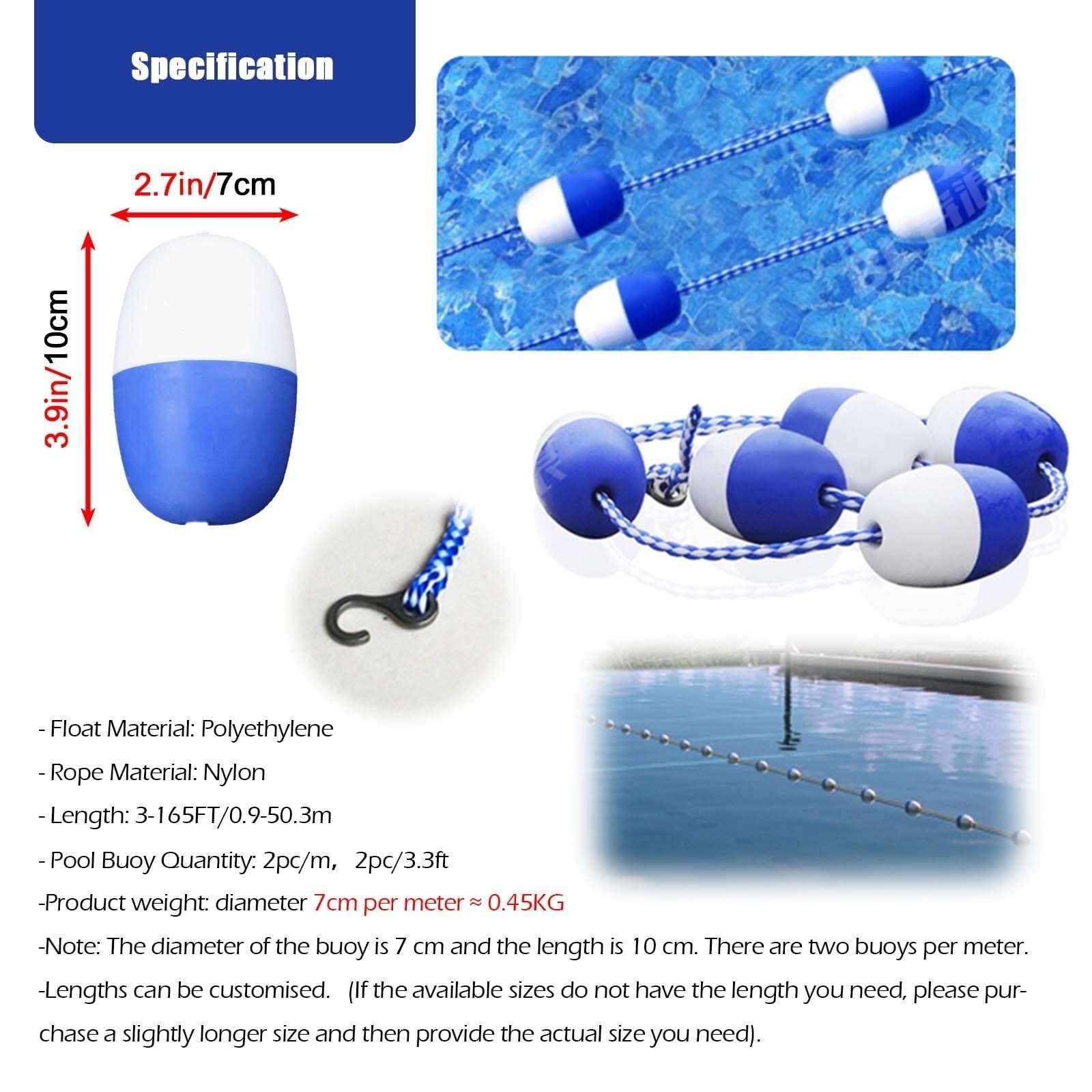 Generico Barriera Galleggiante per corsie di Piscina Blu e Bianca - Kit di Sicurezza da 89 Piedi per Piscine Basse e Profonde, barriera Galleggiante per Sport Acquatici e Sicurezza in Piscina