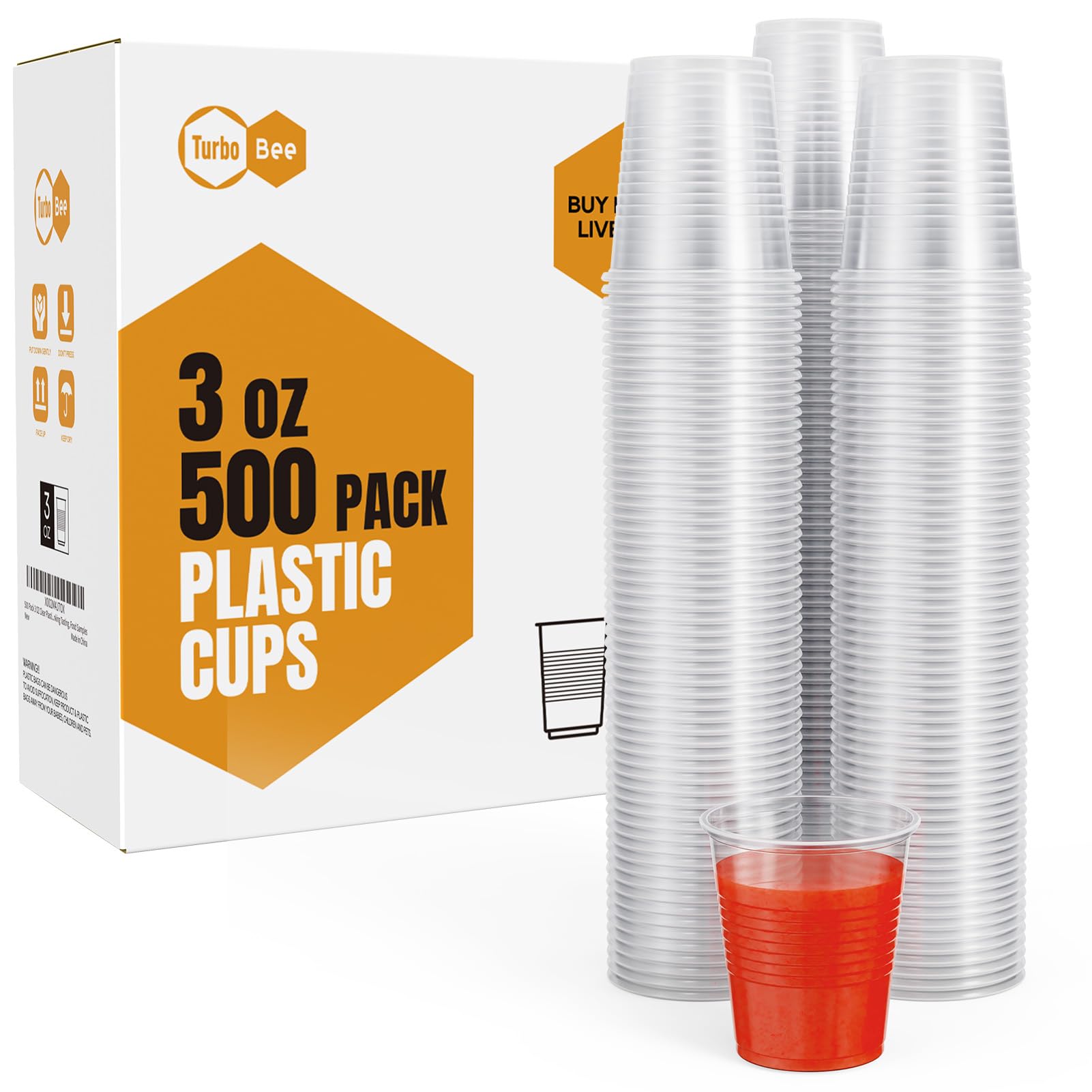 3oz Disposable Plastic Cups 500 Pack,Small Mouthwash Cups, Bulk Sample Tumblers for Home, School, Office, Parties, or Commercial Use