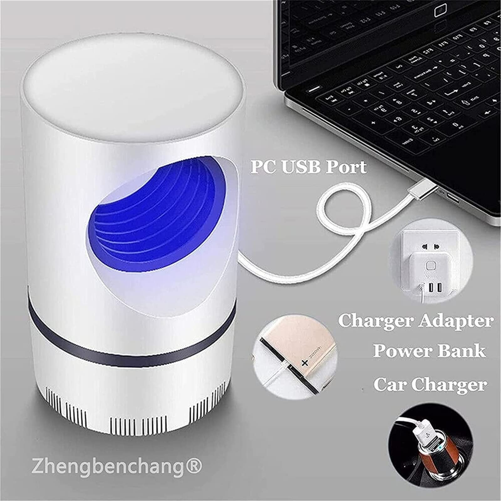 Lámpara LED para Matar Mosquitos, luz Nocturna UV, Repelente de Mosquitos, Trampa para Matar Moscas, Control de Insectos, Ventilador de succión, sin Zapper, lámpara atrapasueños Segura para niños, 36