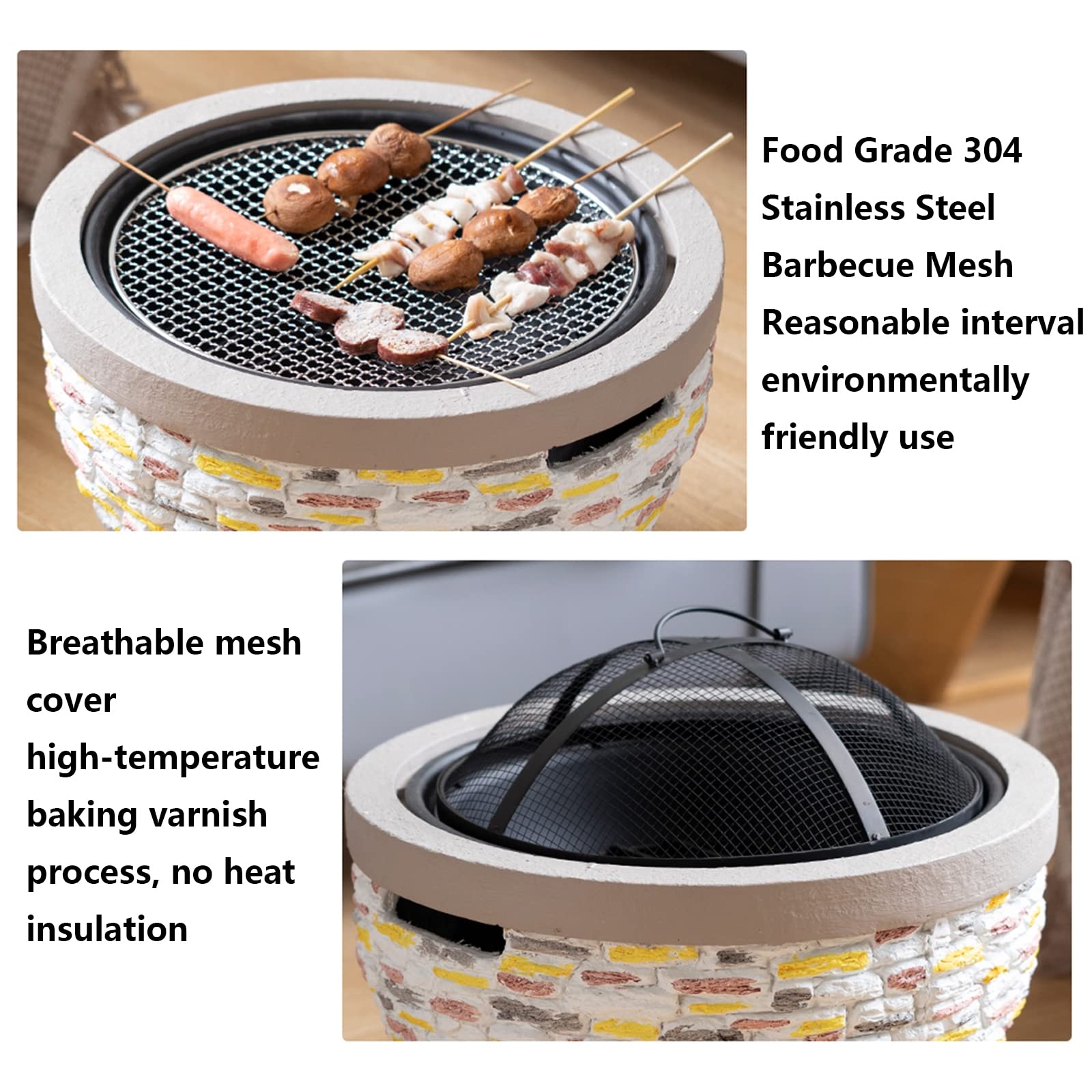 Braciere per Barbecue,Braciere All'ossido di Magnesio,Barbecue A Carbonella per Giardino E Patio All'aperto (45 * 30 * 42CM)