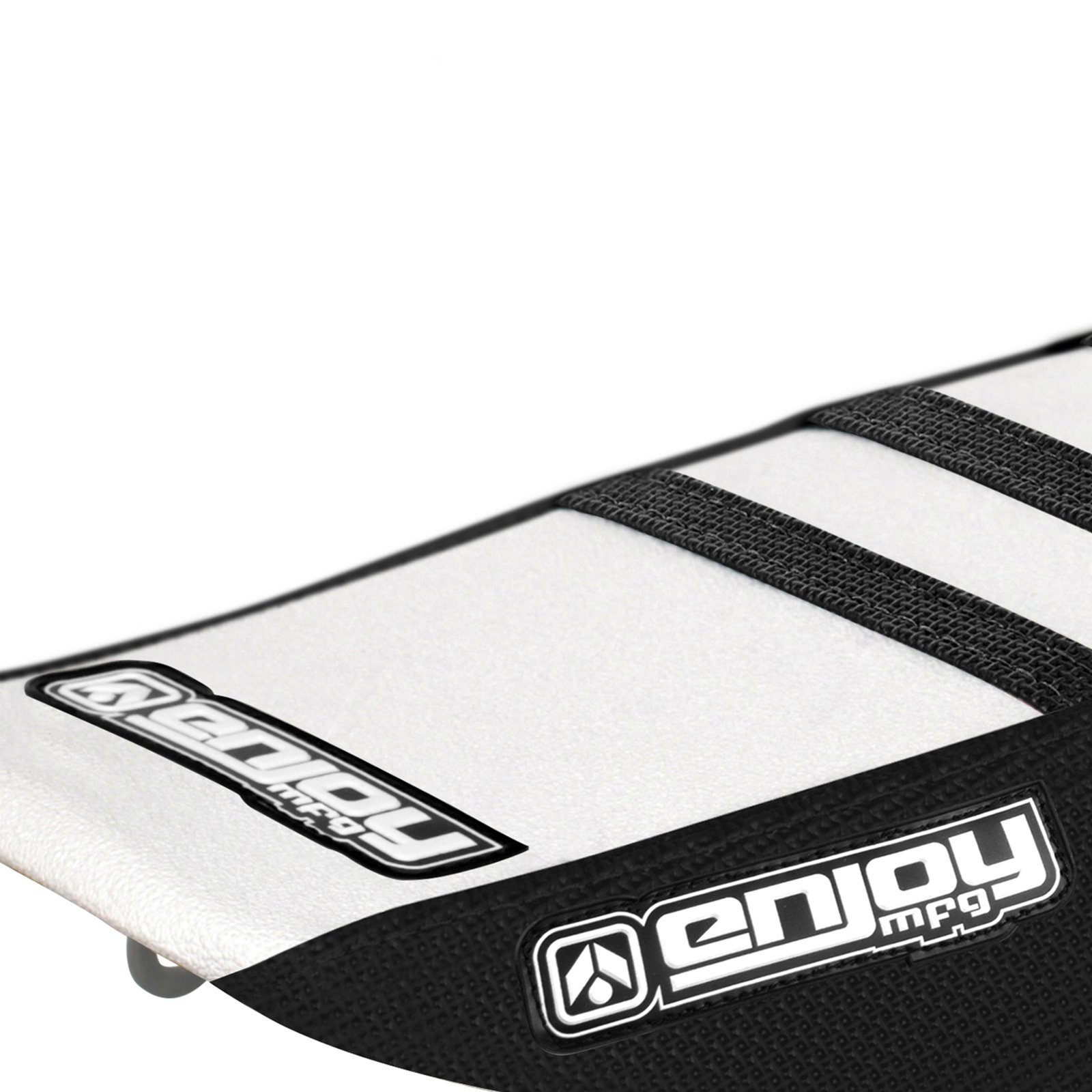Enjoy Mfg Seat Cover - Compatible Fit for 2002-2008 Honda CR 125 CR 250 - Black Sides/White Top/Black Ribs #55