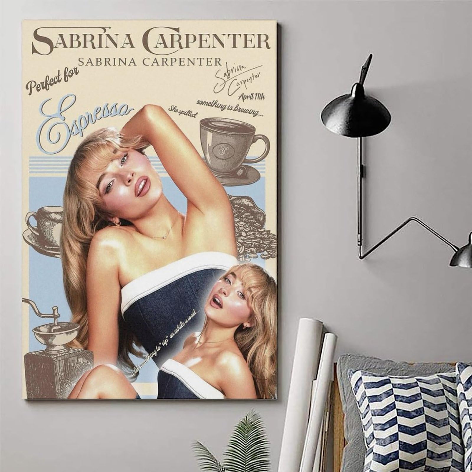 Sabrina Poster Carpenter Music Vintage Collage Canvas Art Painting