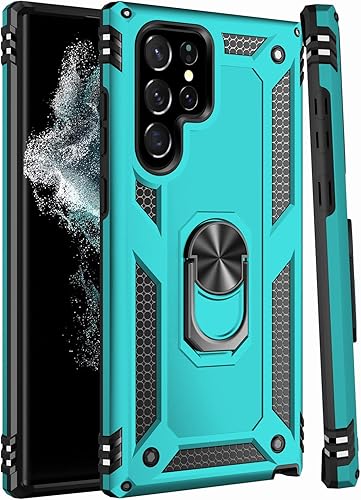 Miniatura 8 de IKAZZ Funda protectora para Galaxy S22 Ultra, grado militar, a prueba de golpes, resistente, pasa prueba de caída de 16 pies con soporte magnético