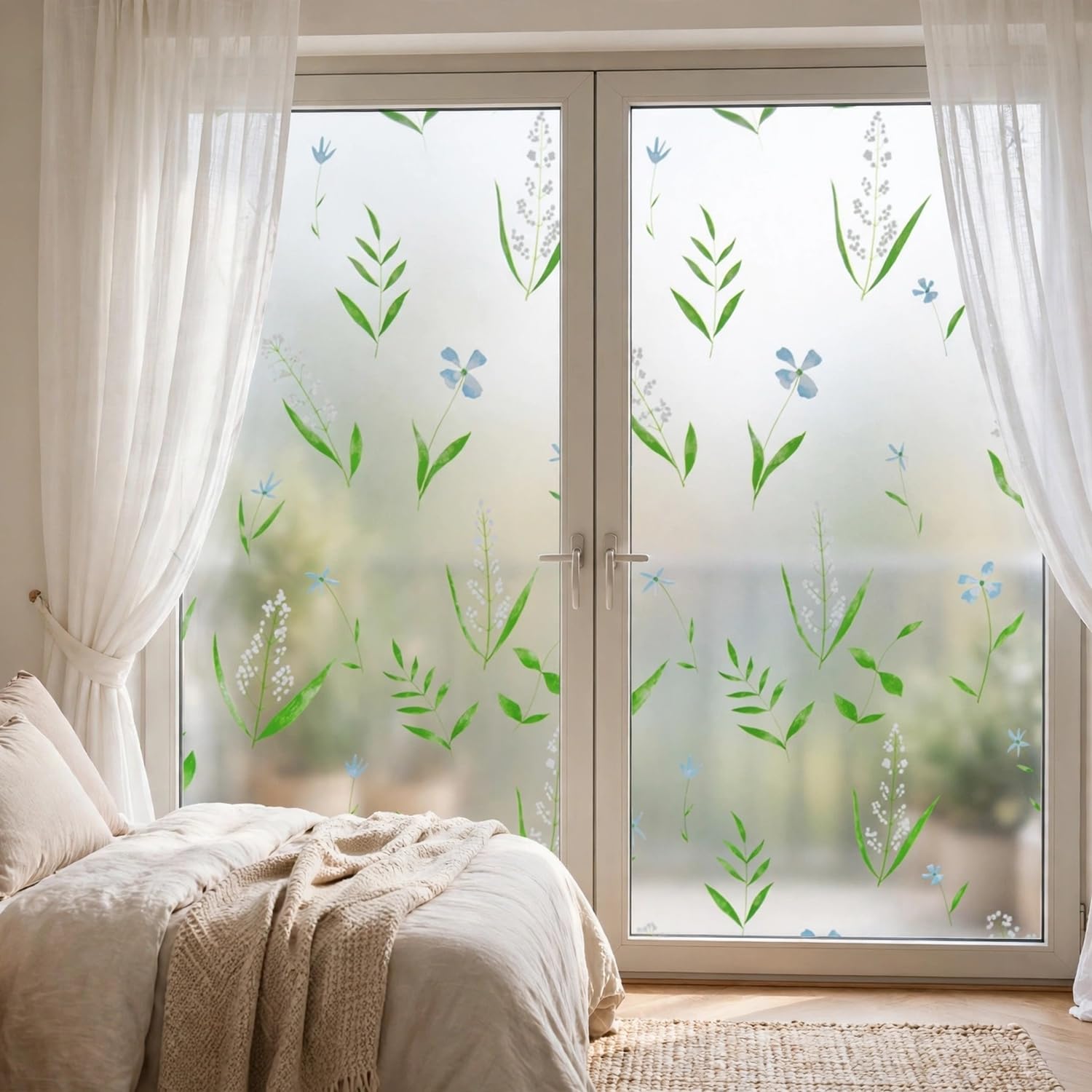 Frosted Jasmine Window Film - Privacy & UV Protection -5 Frosted Jasmine Window Film - Privacy & UV Protection -5