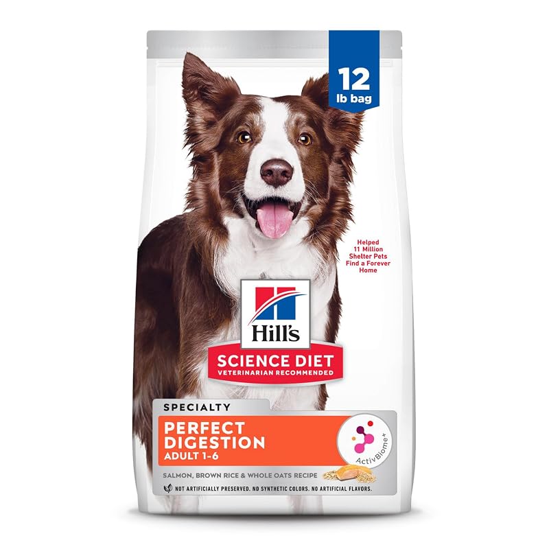 Ração seca para cães adultos Hill's Science Diet com salmão, arroz integral e aveia integral, 5,44 kg