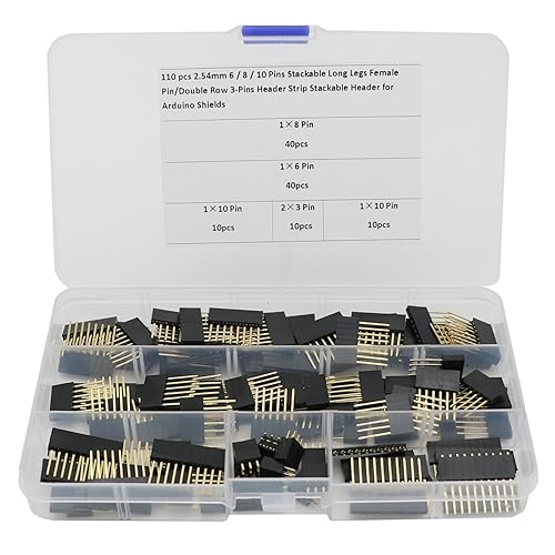 2.54mm Stackable Shield Header Zovfam 110 Pcs 6/8 / 10