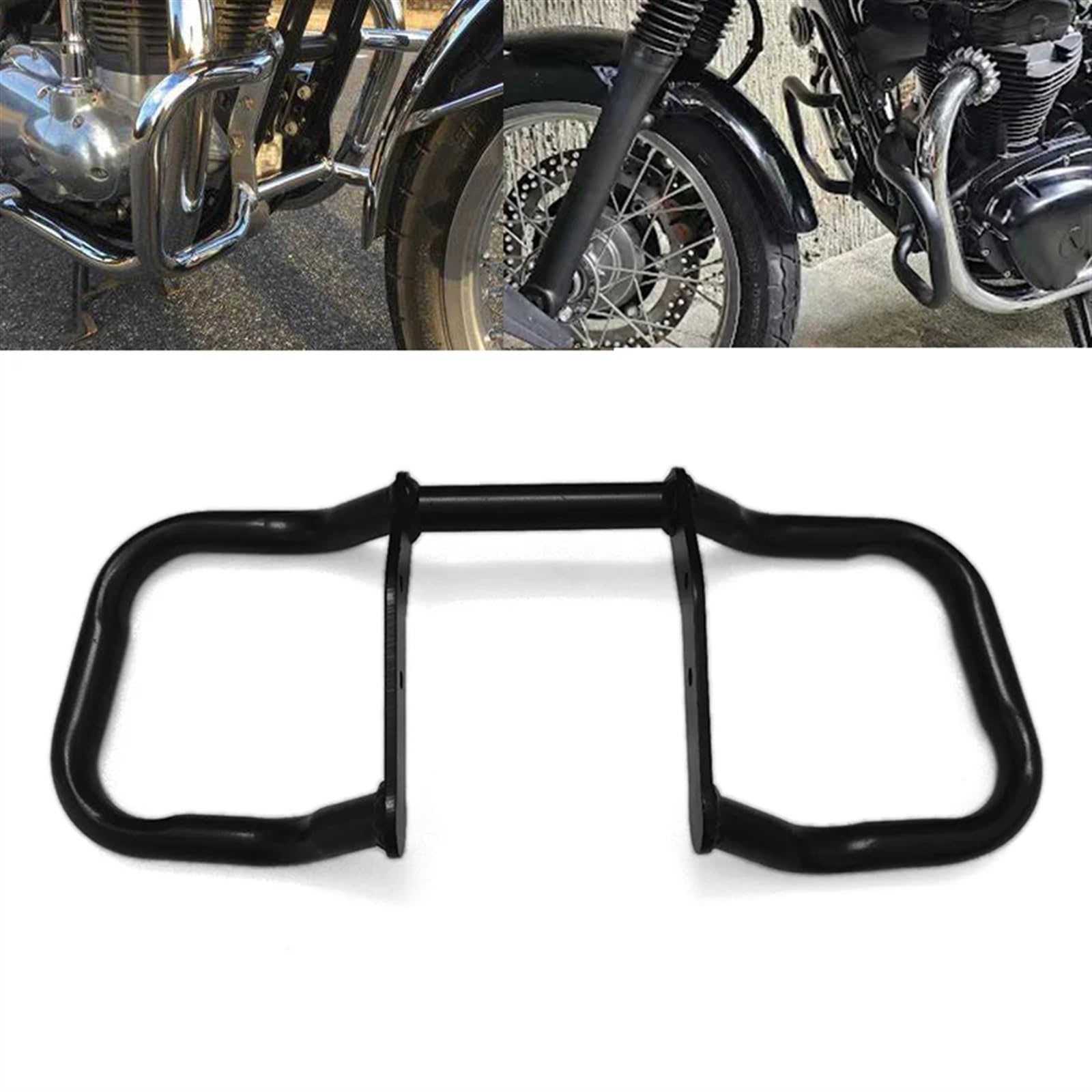 Moto Crash Bars Pour Kawasaki Pour W400 Pour W650 Pour W800 Pour W 400 650 800 Toutes Années Moto Autoroute Moteur Garde Crash Protection Barres Accessoires Autoroute Crash Bar Protection(Black)