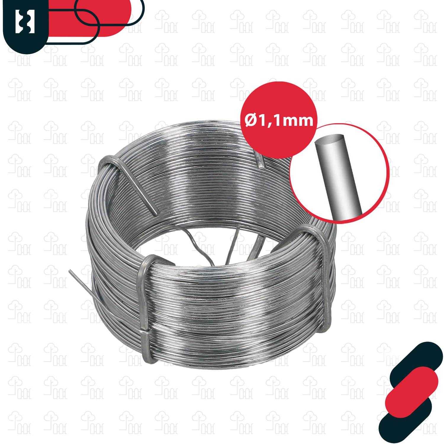 KOTARBAU® Drut ogrodowy o średnicy 1,1 mm, długość 50 m, z PCW, drut łączący srebrny, do kwiatów, roślin, DIY, zwijany