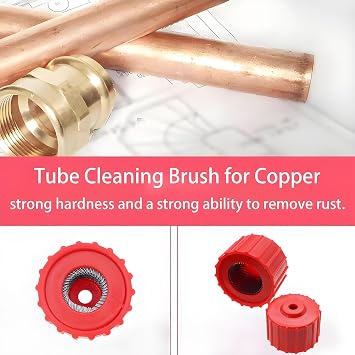3PCS Copper Pipe Cleaner 1-inch 1/2 inch and 3/4 inch Special Brushes for Plumbers Pipe Cleaning Brushes (3 Sizes) Special Cleaning Brushes for Copper Pipes