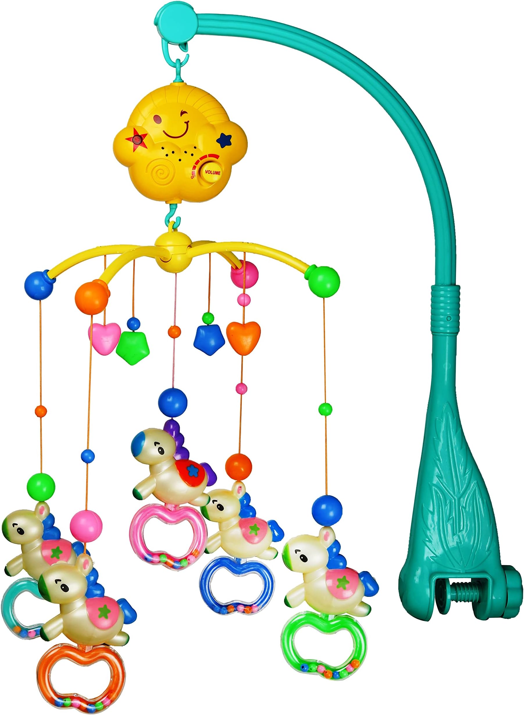 Buy Babygo Musical Sound & Light Unicorn Rattle cot Mobile Rotating for ...