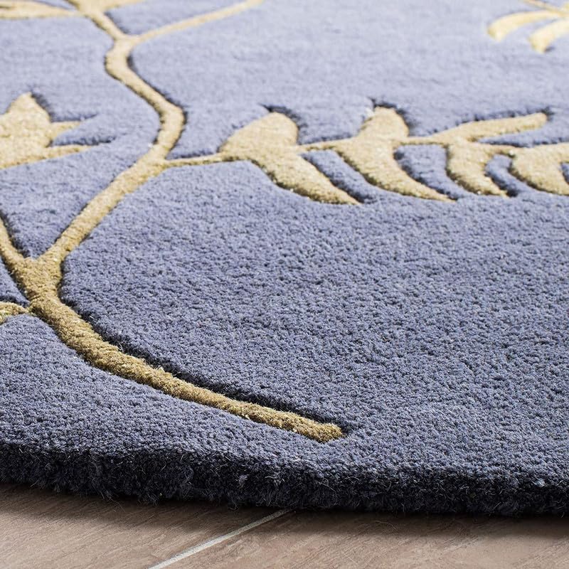 Image of Handmade Pure Woollen Carpet Collection for Hall with 1.0 inch inch Thickness 7 X 7 Feet - Round Grey GT