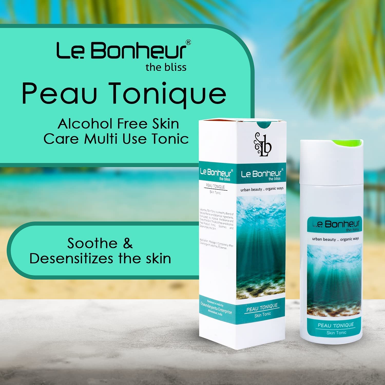 Le Bonheur.. Peau Tonique Alcohol Free Skin Care Multi Use Tonic for Acne Scars, Brightening, Transparent, 160 ml 3