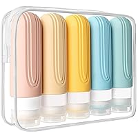 Vista 11 de Botellas de viaje para artículos de tocador, paquete de 5 contenedores de tamaño de viaje aprobados por la TSA, Albaricoque