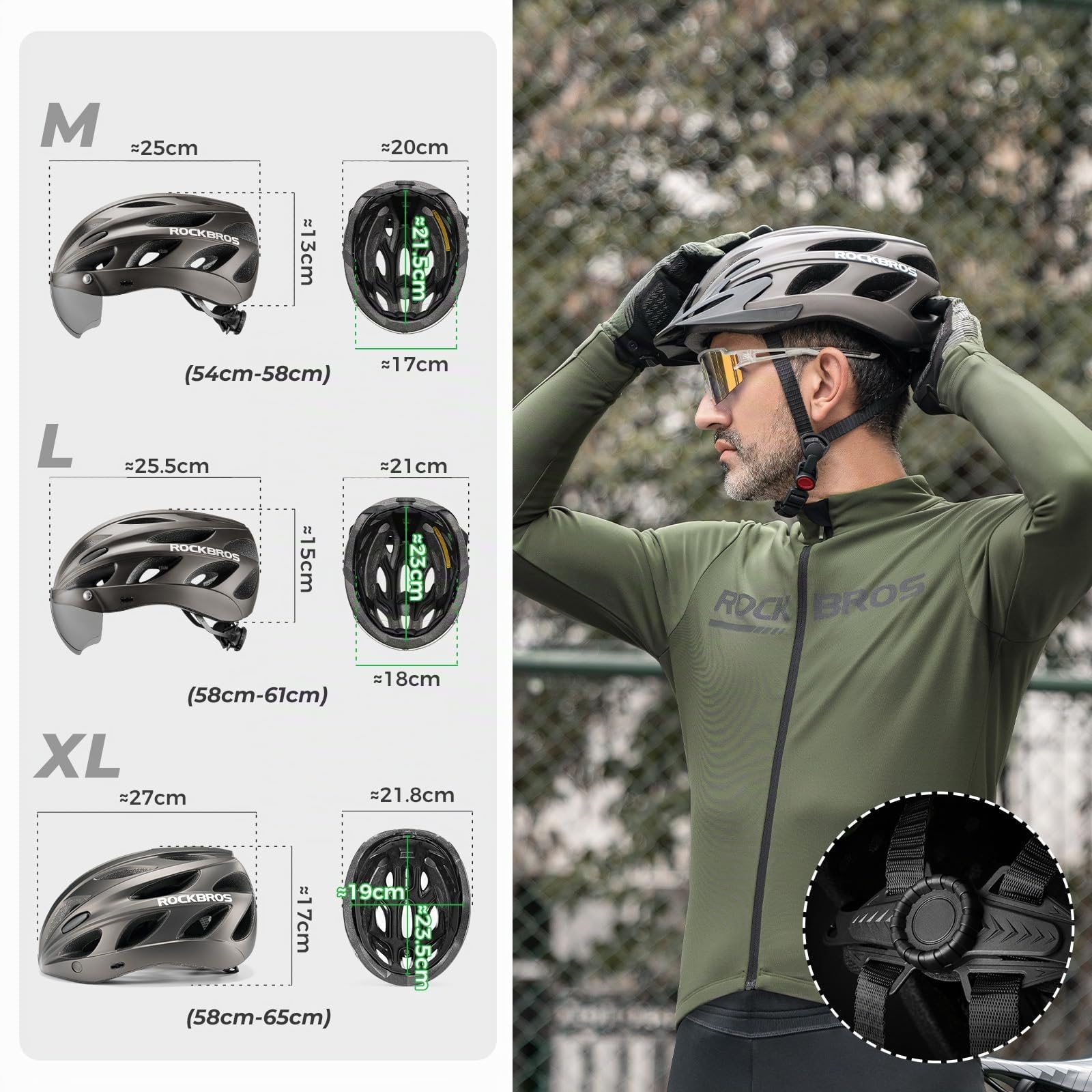 ROCKBROS Casque VTT Homme, Léger avec Visière Amovible et Lunettes Magnétiques, Réglable pour Adulte Unisexe, pour Cyclisme Vélo Route Trottinette, Violet L 58-61cm