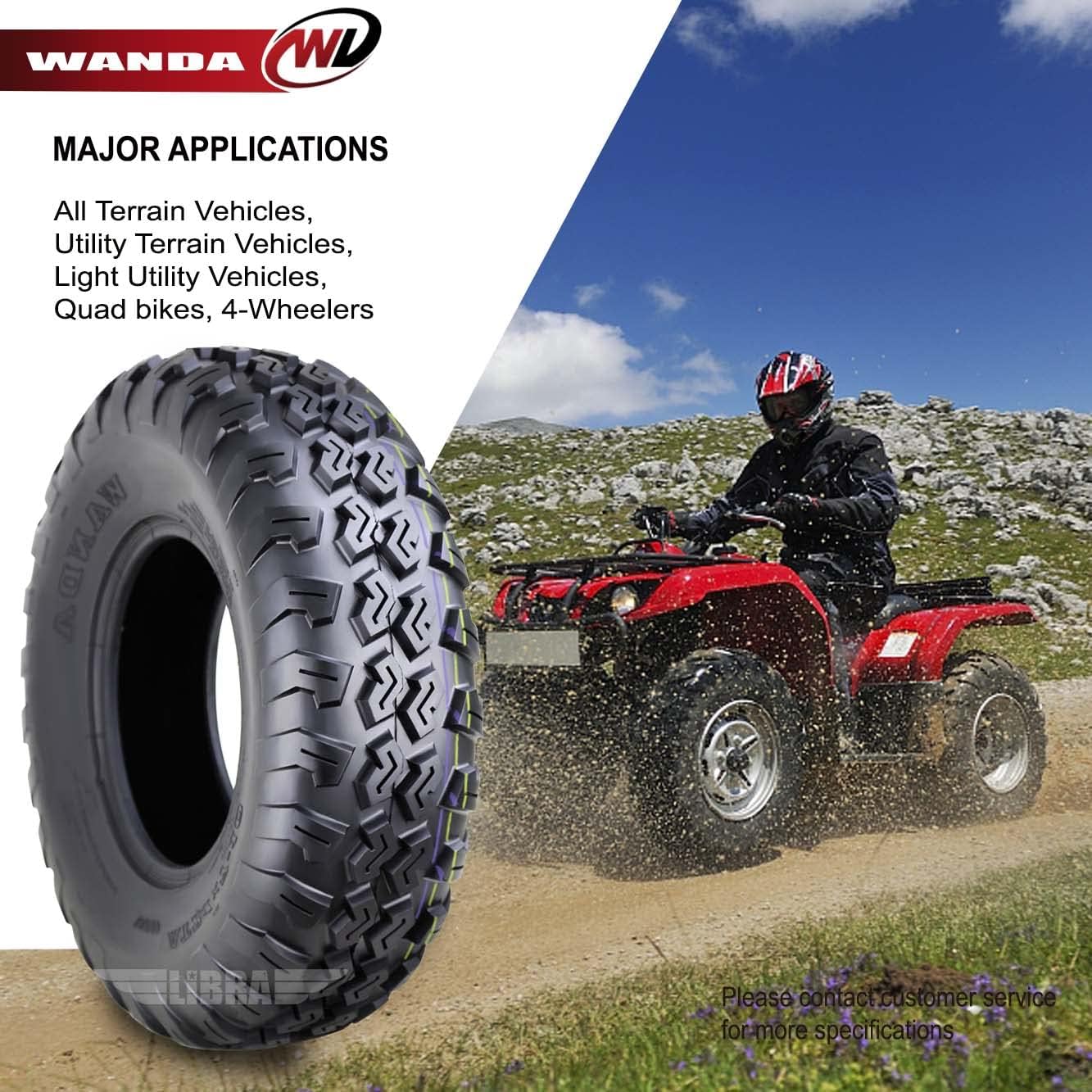 WANDA Set 2 ATV Tires 21x7-10 21x7x10 P3018 fit for Honda TRX 200 250 300 400 450 front