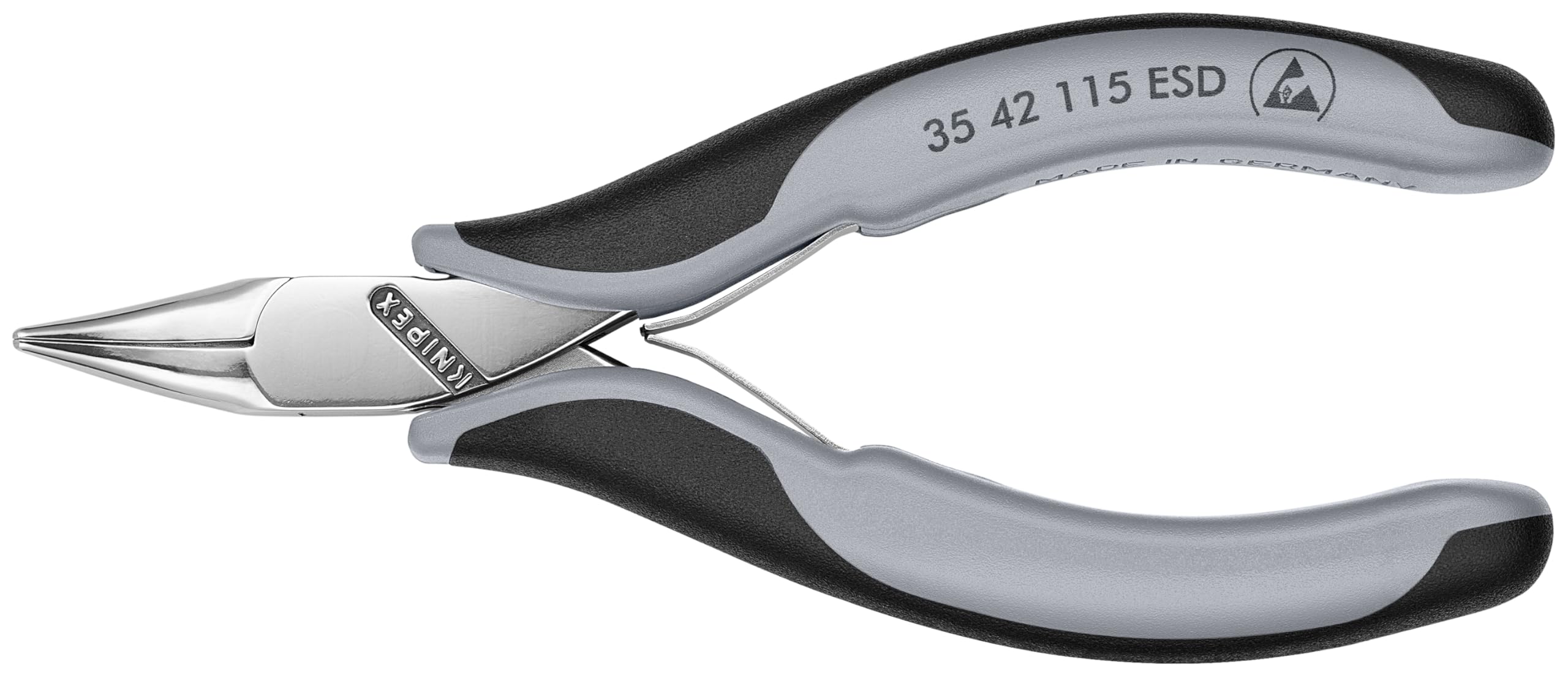 Alicates electrónicos KNIPEX de puntas semicirculares y diseño ESD para alta fidelidad técnica