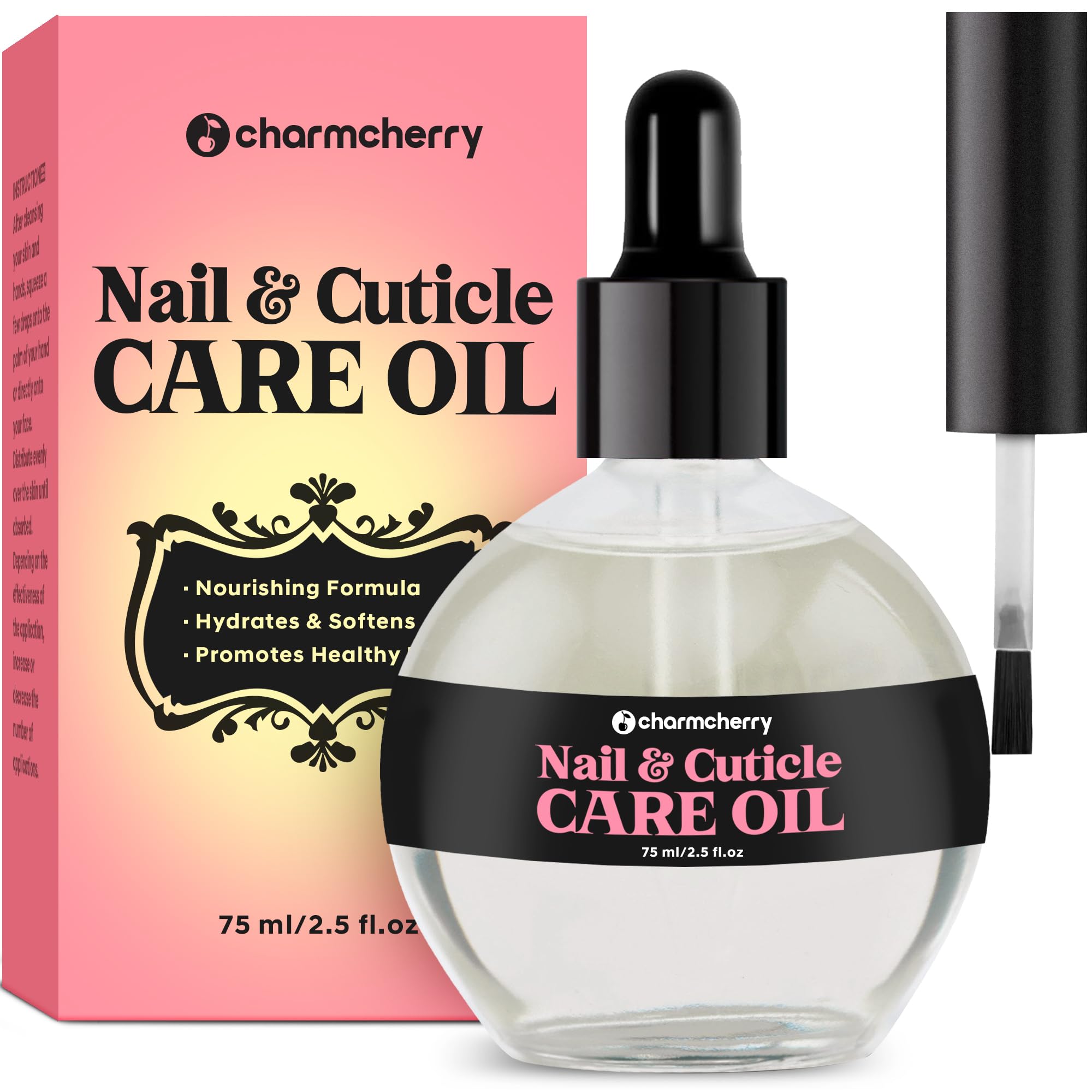 Cuticle Oil for Nails (2.5 Fl Oz), Nail Care Oil, Promotes Nail Growth & Strength, Softens Cuticles, Nourishing & Hydrating, Nail Care Essential