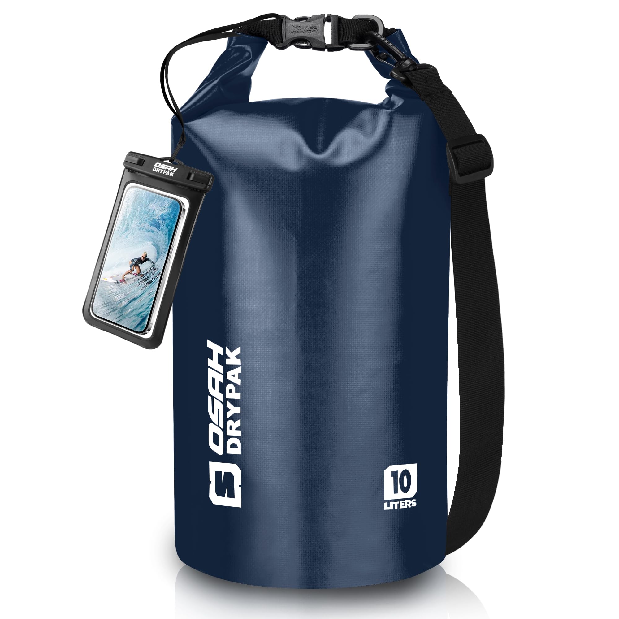 OSAH DRYPAK Dry Bag wasserdichte Tasche 5L/10L/20L/30L/40L Drybag Rucksack Wasserdicht Beutel mit Schultergurt und Wasserfester Handyhülle für Wassersport, Kajakfahren, Bootfahren, Camping
