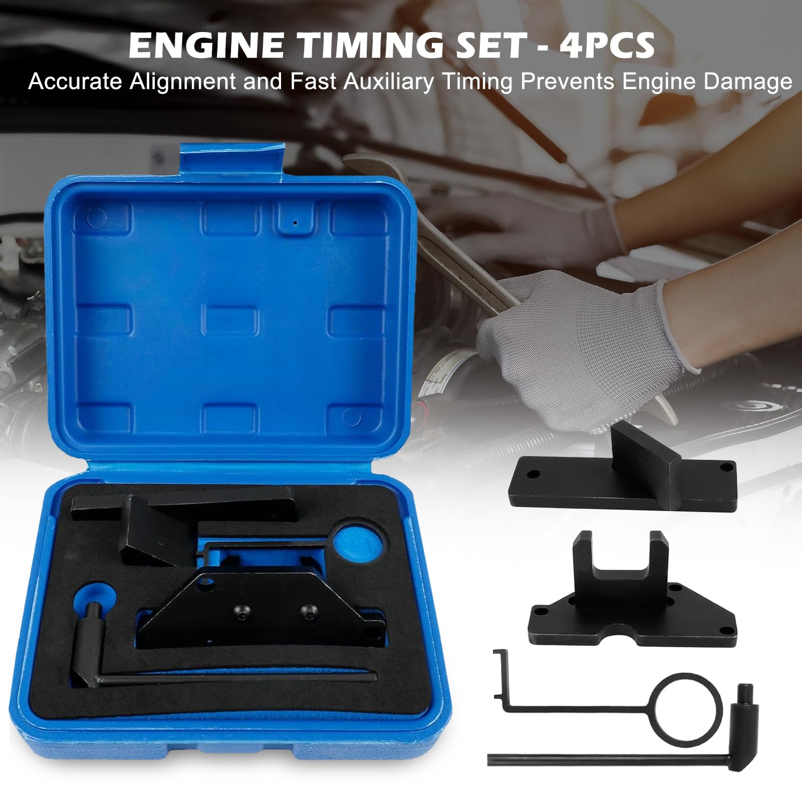 Kit Calado Distribucion PSA 1.2 puretech, Kit de Herramientas de Sincronización, Timing Herramientas Kit para PSA 1.0 1.2, para Citroen C1、C3、C4, para Peugeot 208、2008、308、3008、508、5008 (Azul)