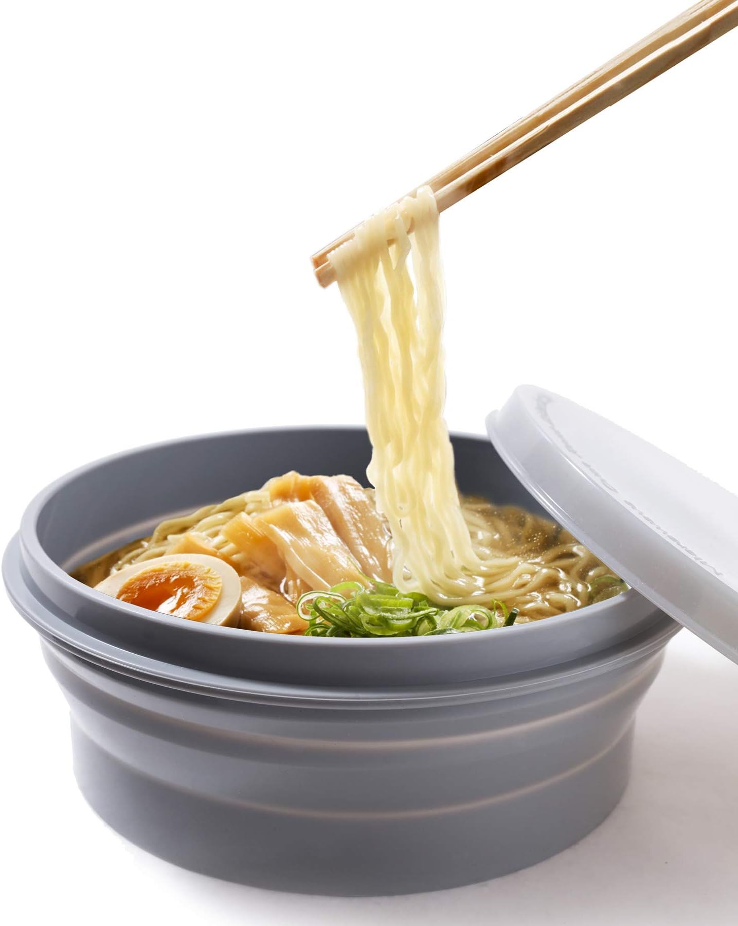 IYYI ME.FAM Silicone Collapsible Bowl with Lid - 800ML Folding Travel Bowl for Camping, Hiking - Heat Resistant