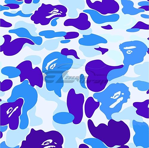 Vista 54 de EZAUTOWRAP - Kit de herramientas gratuito de camuflaje digital azul, diseño de camuflaje de vid para automóvil, motocicleta, liberación de aire, sin