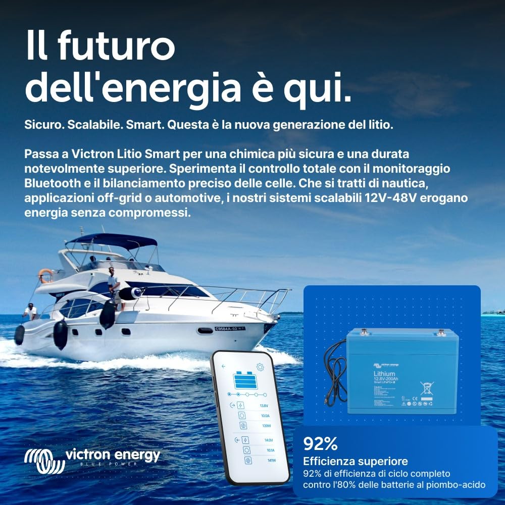 Victron Energy Smart 12,8-Volt 200Ah Batteria al Litio LiFePO4