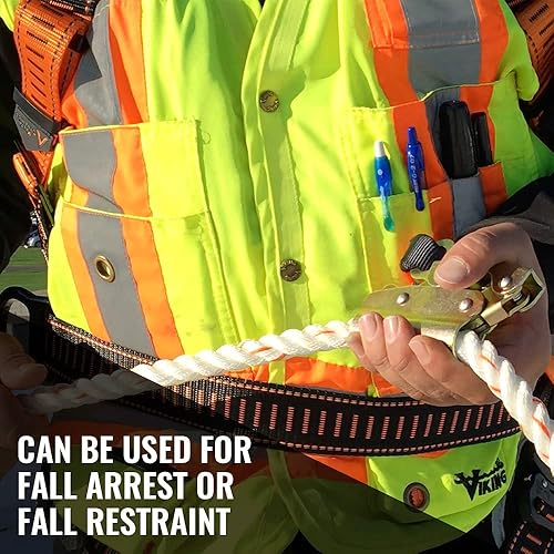 Miniatura 2 de Malta Dynamics Conjunto de línea de vida vertical de 50 pies - Cordón de protección contra caídas, sistema de detención de caídas con amortiguador,