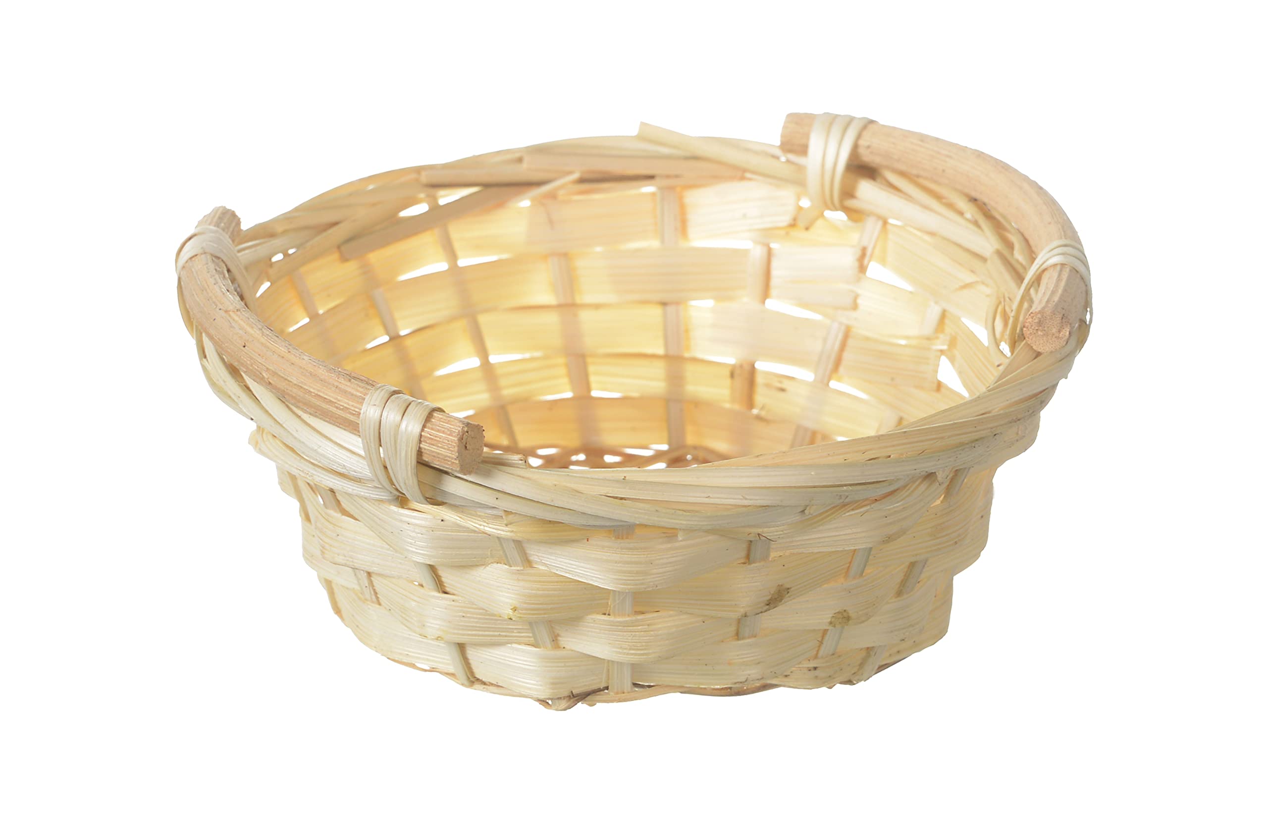HERSIG - Pack de 24 Cestas de Bambu | Accesorios Cocina Bambu Ovalada - 14dx5/6cm