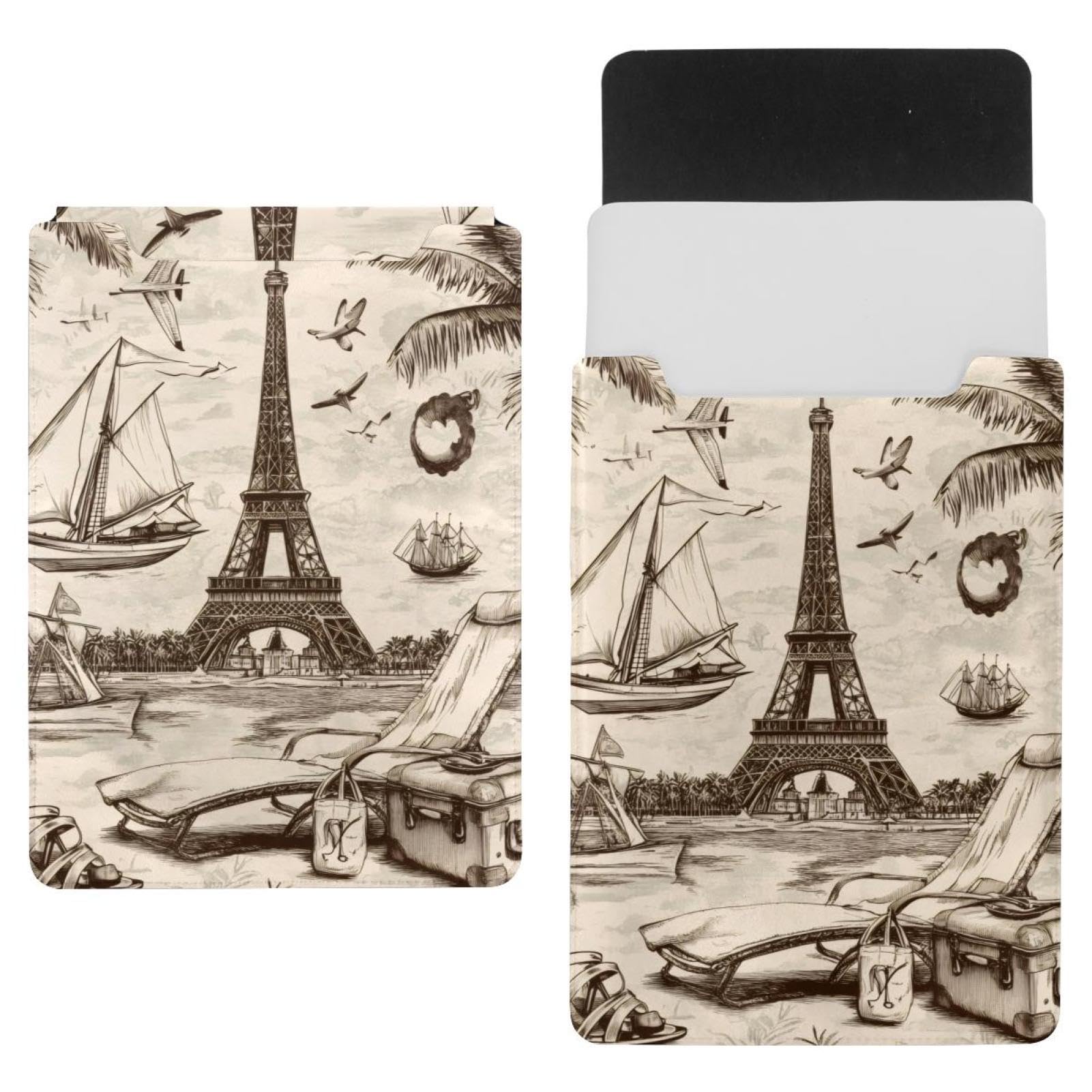 Funda para portátil de 13.8 pulgadas París retro con cremallera suave 7