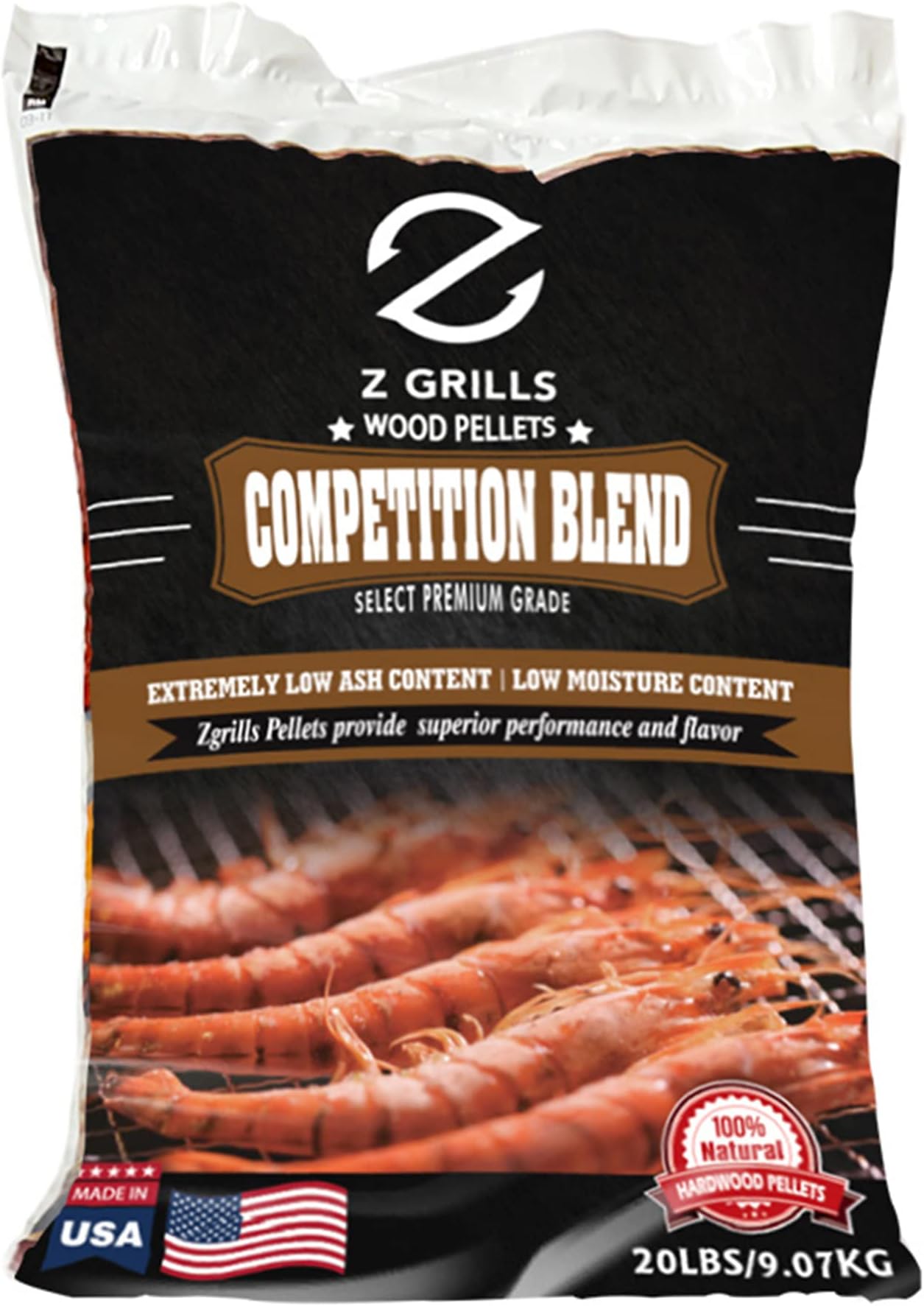 Wood Pellets for Smoker Grill and BBQ, 100% All-Natural Hardwood Competition-Blend Pellet, 20lbs