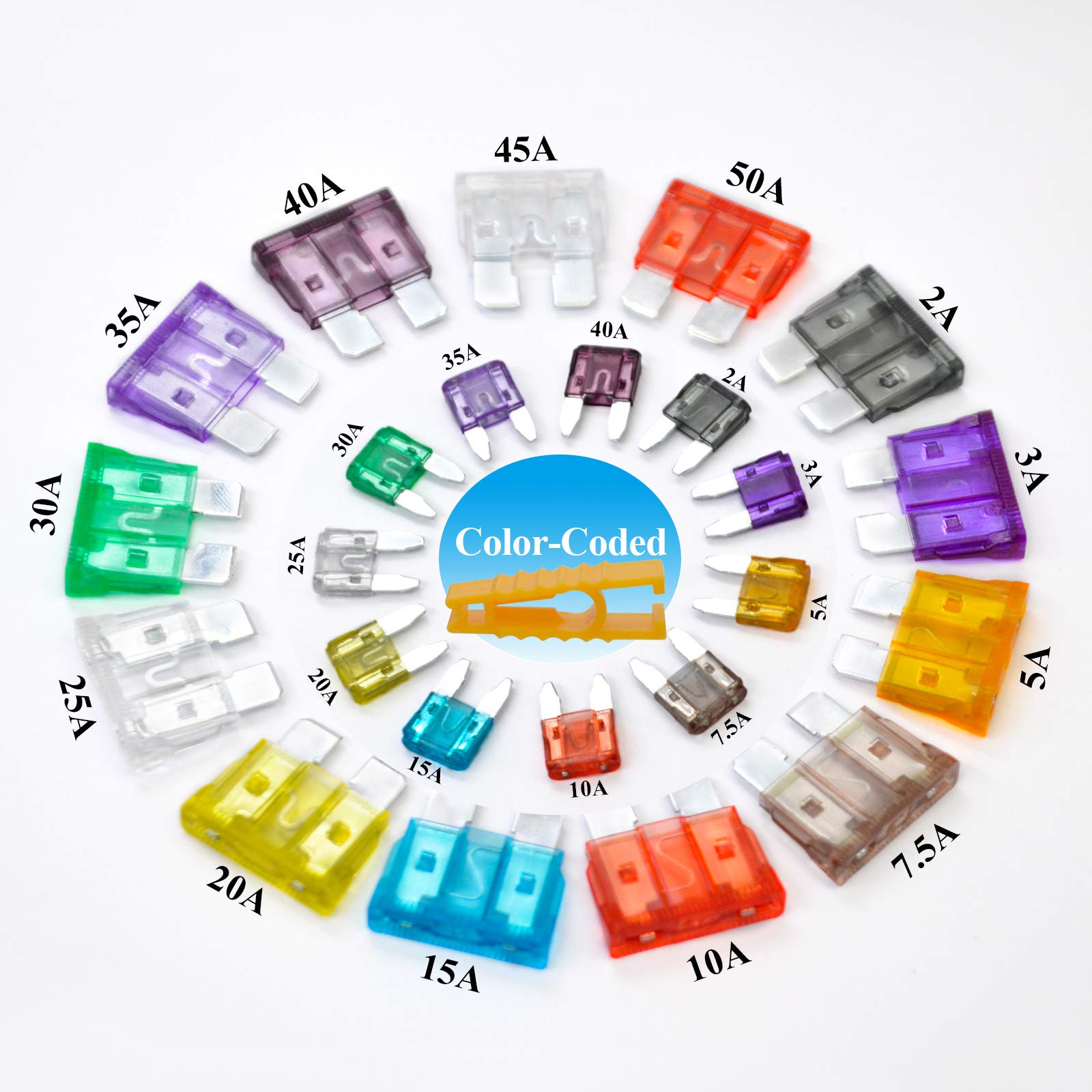 Kit Fusibili Auto JatilEr 40A - 10 Pezzi Con Estrattore, Per Auto/moto/barca