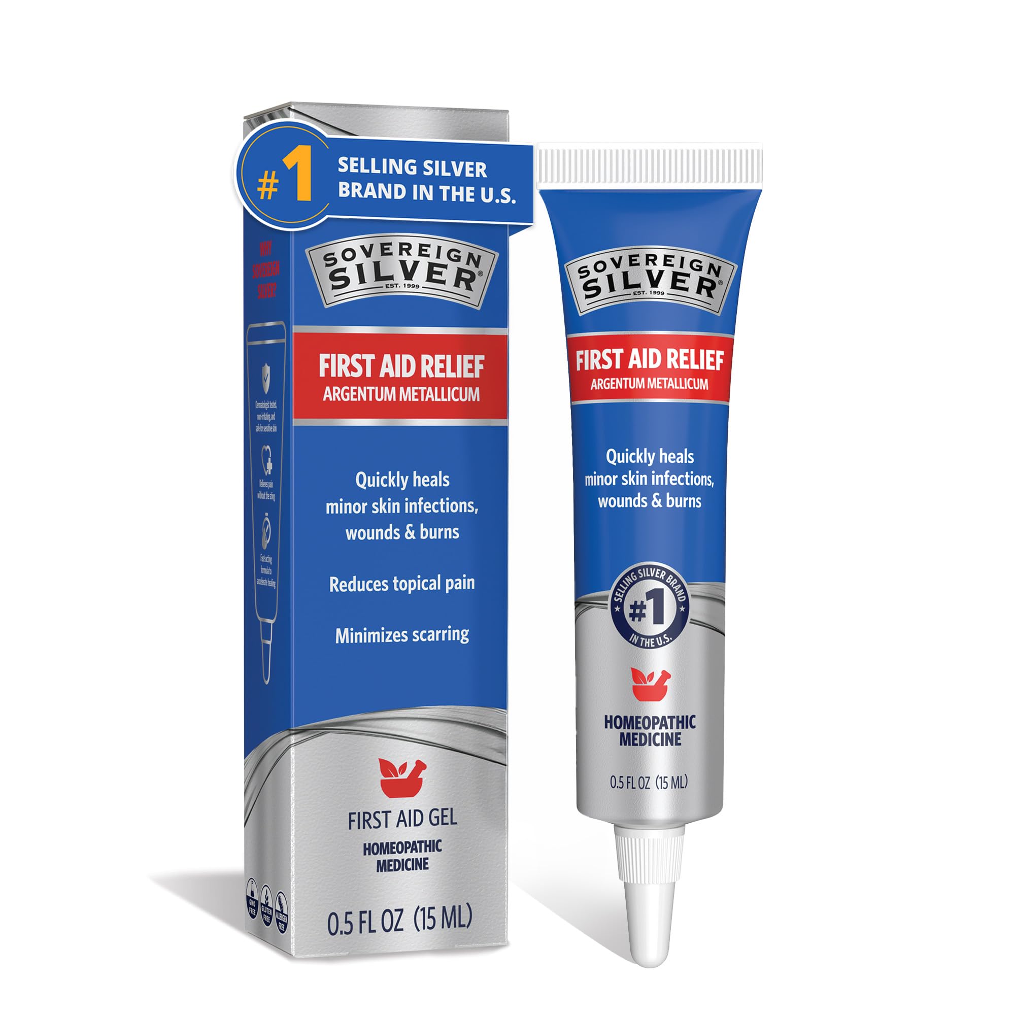 Sovereign Silver Colloidal Silver Gel, Wounds & Burns, 0.5 oz (15 mL)