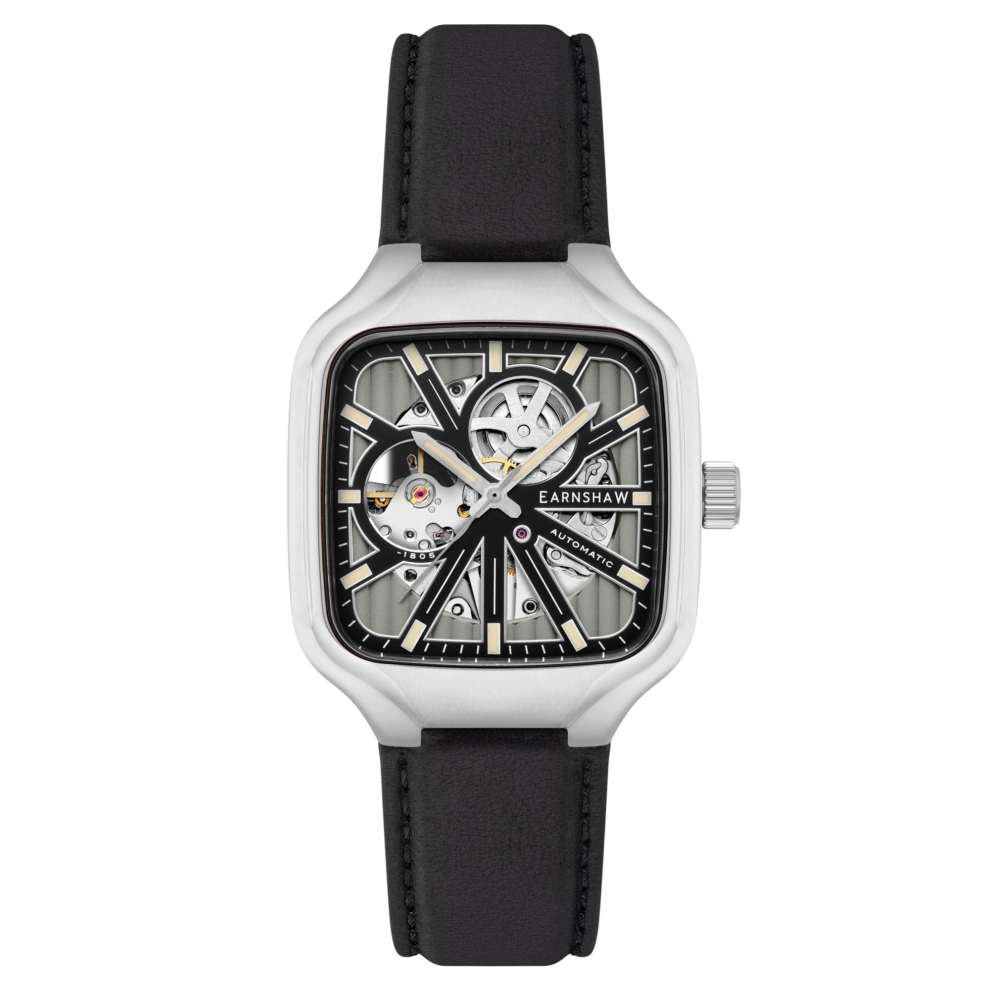 thomas earnshaw men39s 40mm engineer paxton skeleton automatic watch with leather strap es-8294