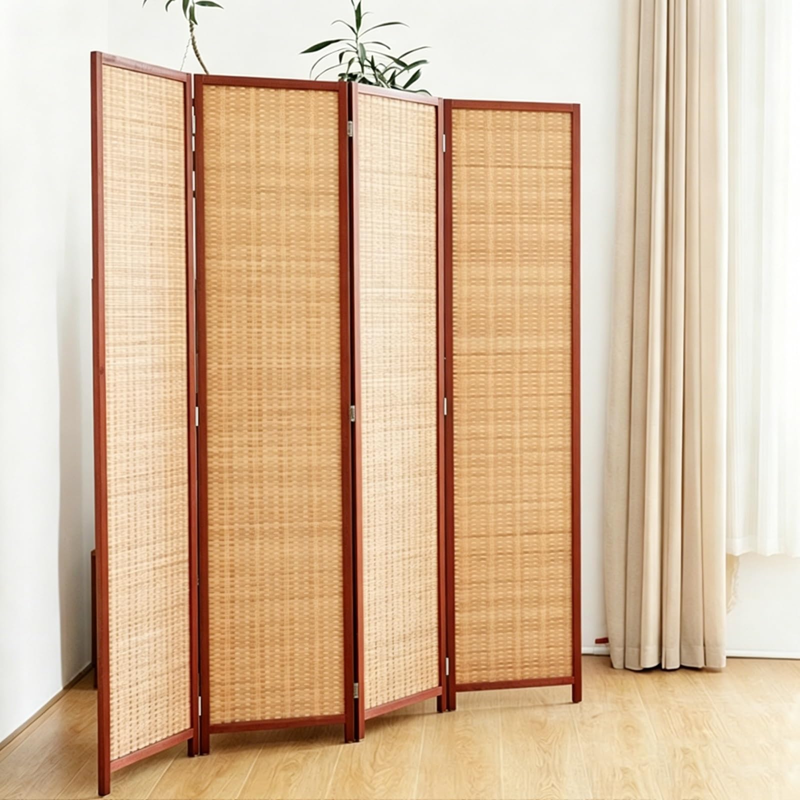 Paravent en bois et bambou pliable pour structurer vos pièces avec élégance et légèreté