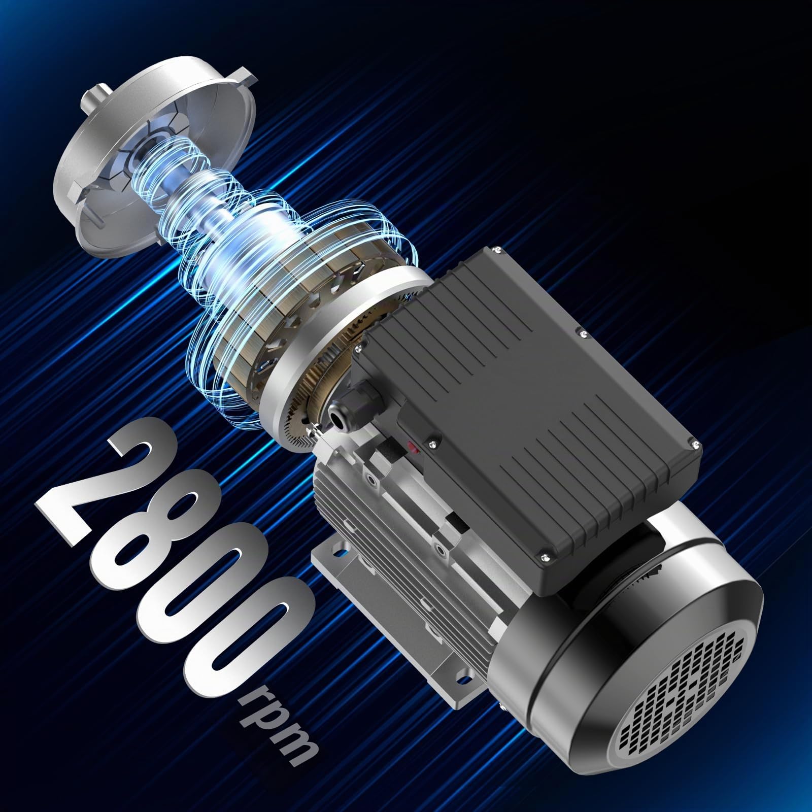 VEVOR Motor Eléctrico 1,1 kW 2800 RPM, CA 220~240 V 7,1 A, Marco B34, Motor de Compresor de Aire Monofásico, Eje con Llave de 24 mm, para Maquinaria Agrícola y Equipos Generales, 330 x 175 x 240 mm
