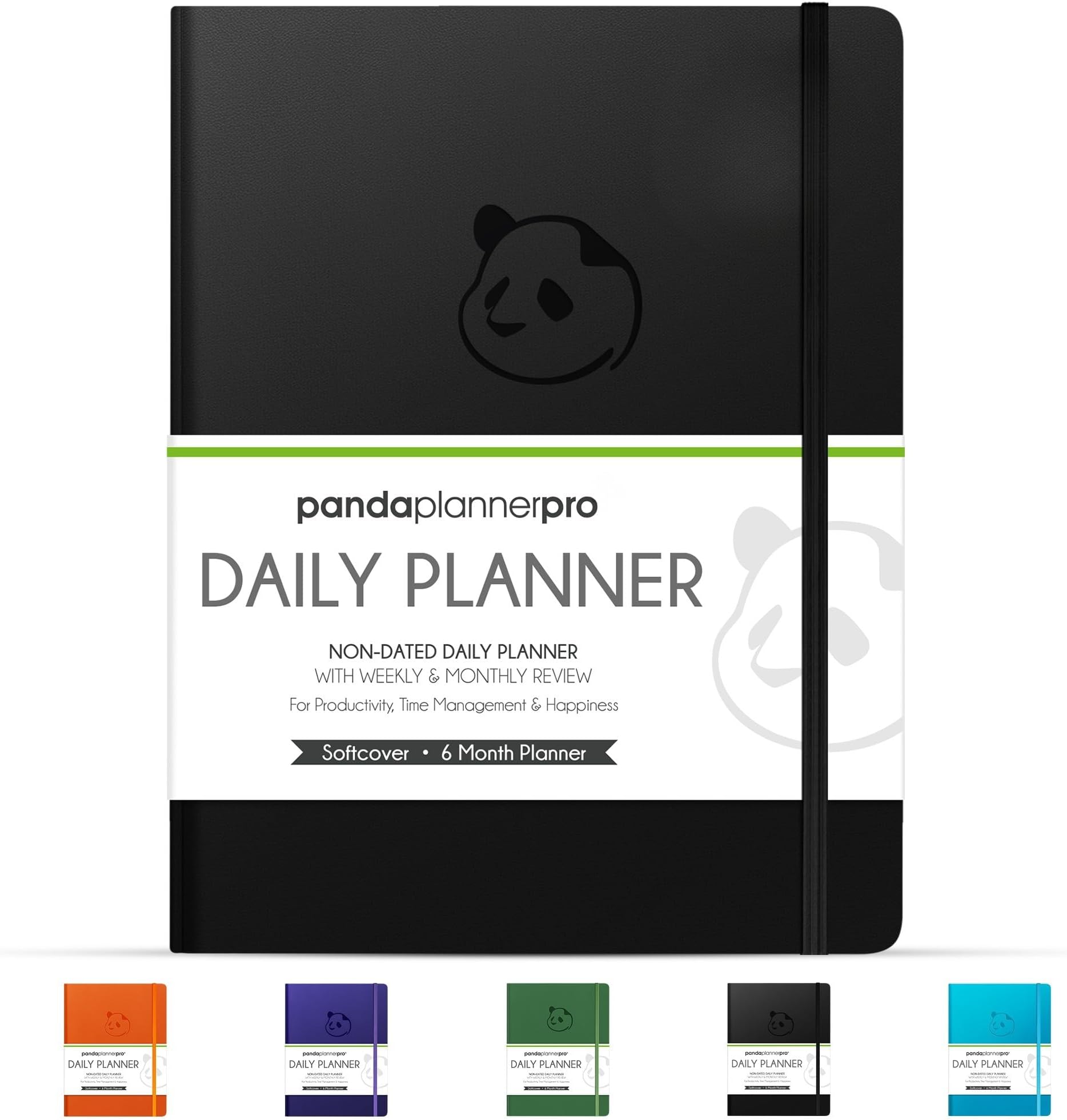 Panda Planner Pro A4 Daily Planner 2026 โ 6 Month Large 8.5x11 Undated Academic & Productivity Planner with Daily, Weekly & Monthly Calendar, Work Planner, Goal Tracker, Habit Tracker & Personal Development Organizer โ Black