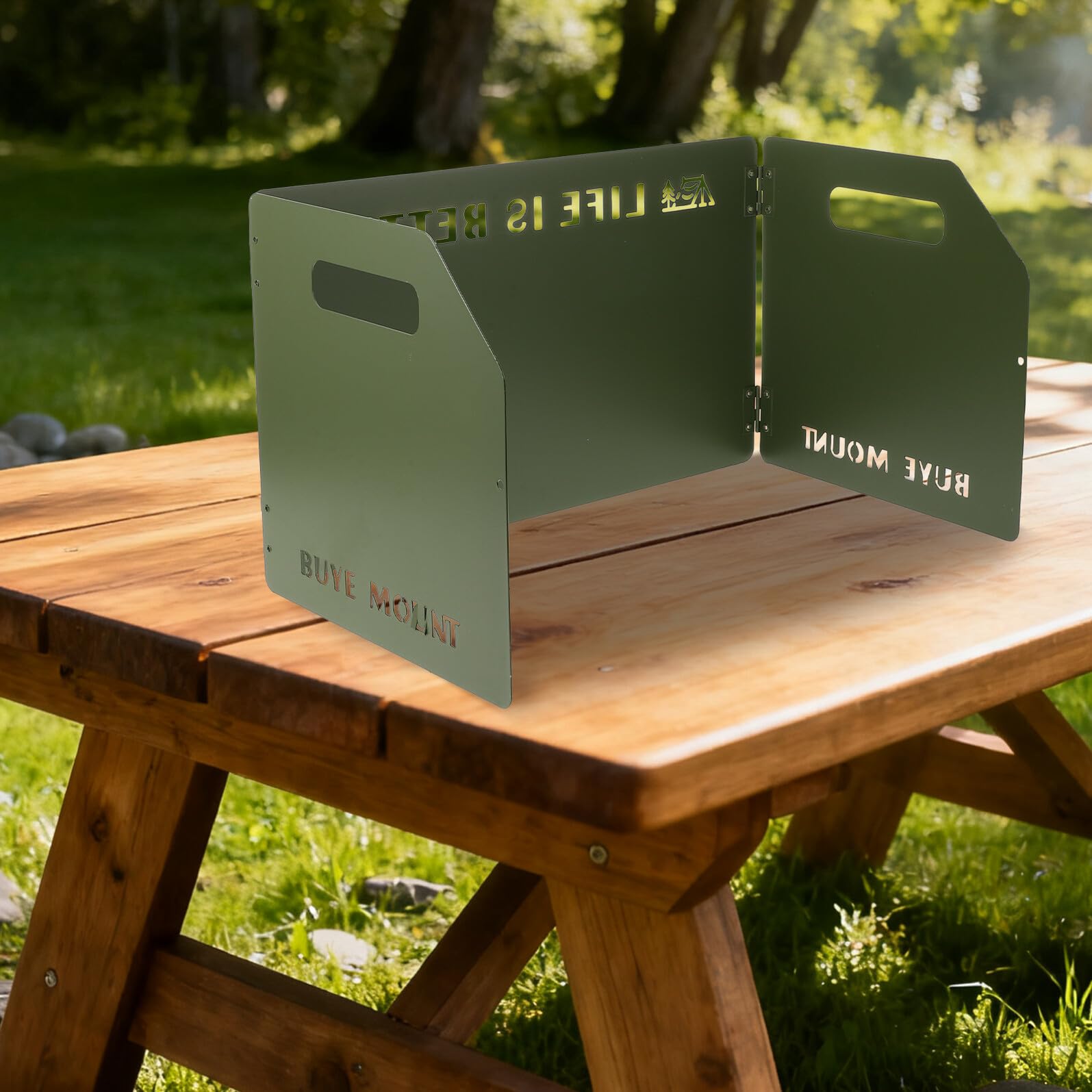 GANAZONO Paravento Antivento Pieghevole a 3 Pannelli per Fornello da Campeggio Resistente e Compatto con Borsa per Trasporto per Picnic Escursioni e Barbecue All’Aperto