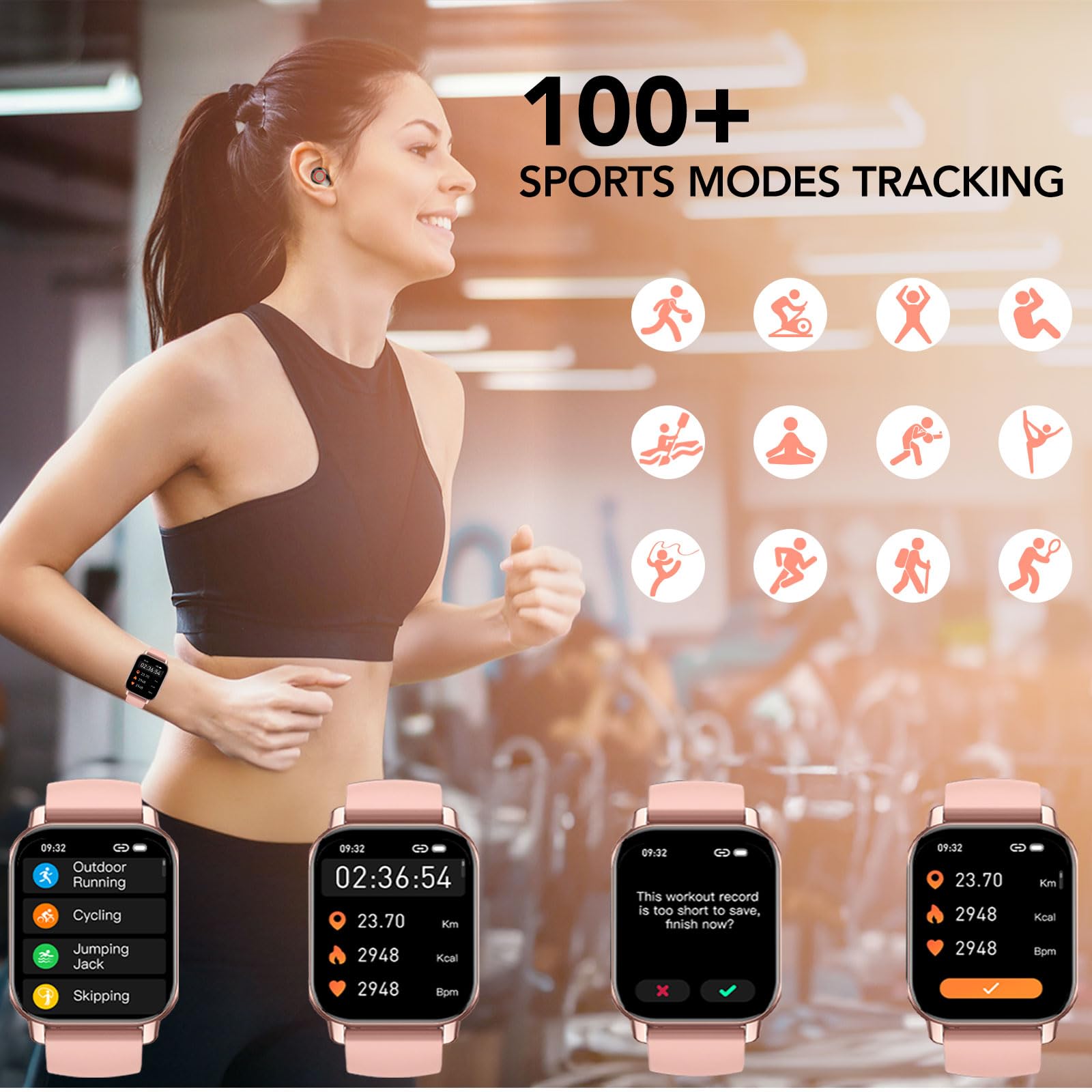 Reloj Inteligente Hombre, Smartwatch Hombre,Rosa Pro, 2024