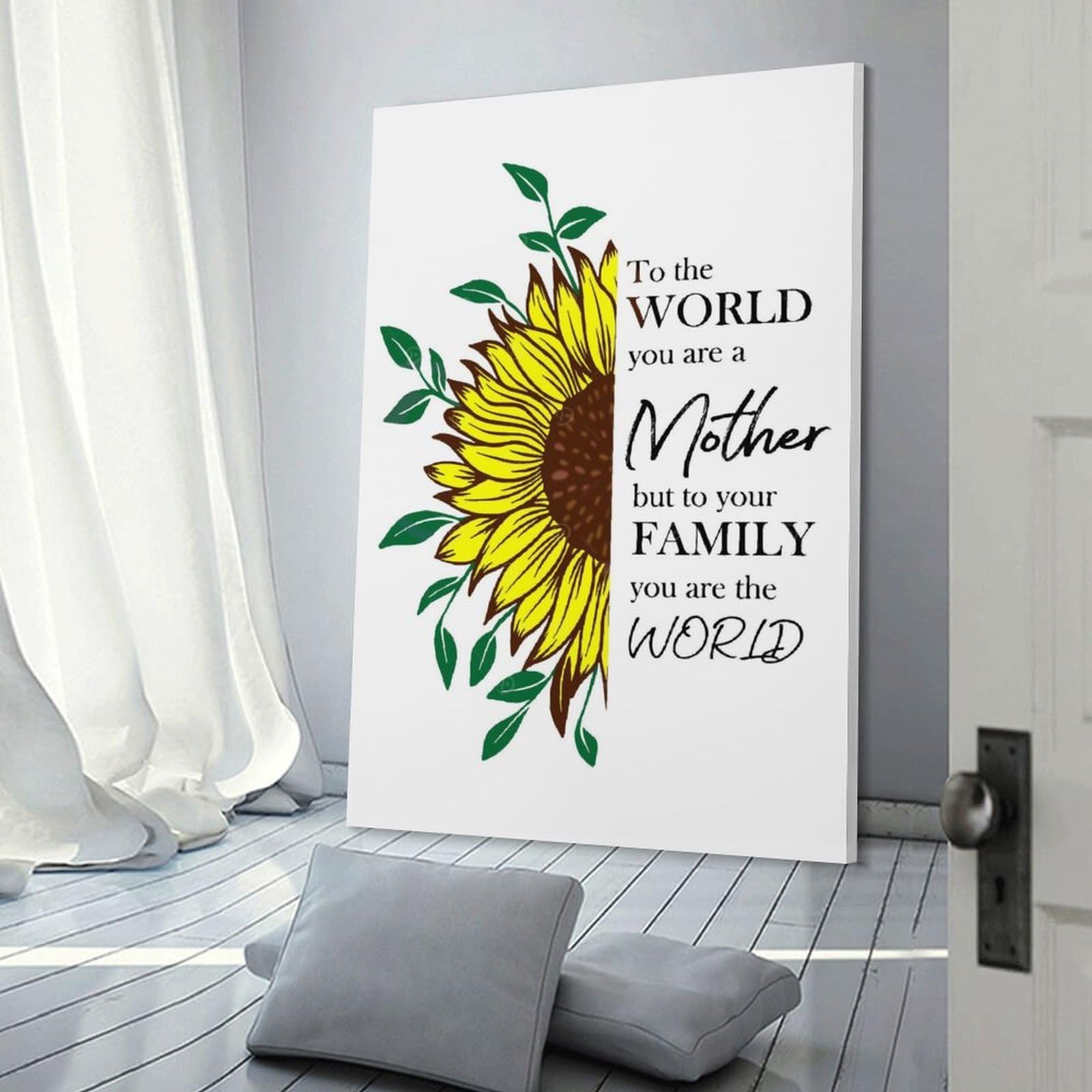 Junmoney Hanging Wall Art to The World You Are A Mom, 08x12inch(20x30cm), for Work Areas, Reading Rooms Or Studios, Wall Art That Adds Style to Work Areas